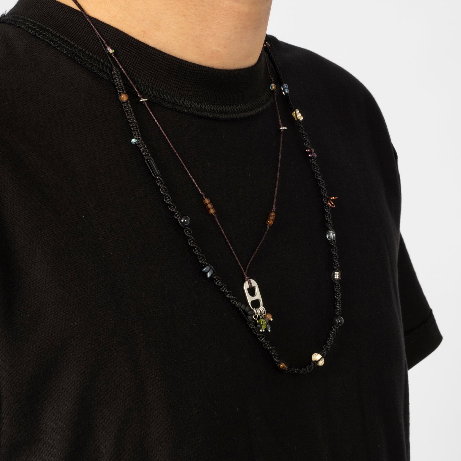 [AJOBYAJO] WABISABI KNOT LAYERED NECKLACE _ BROWN