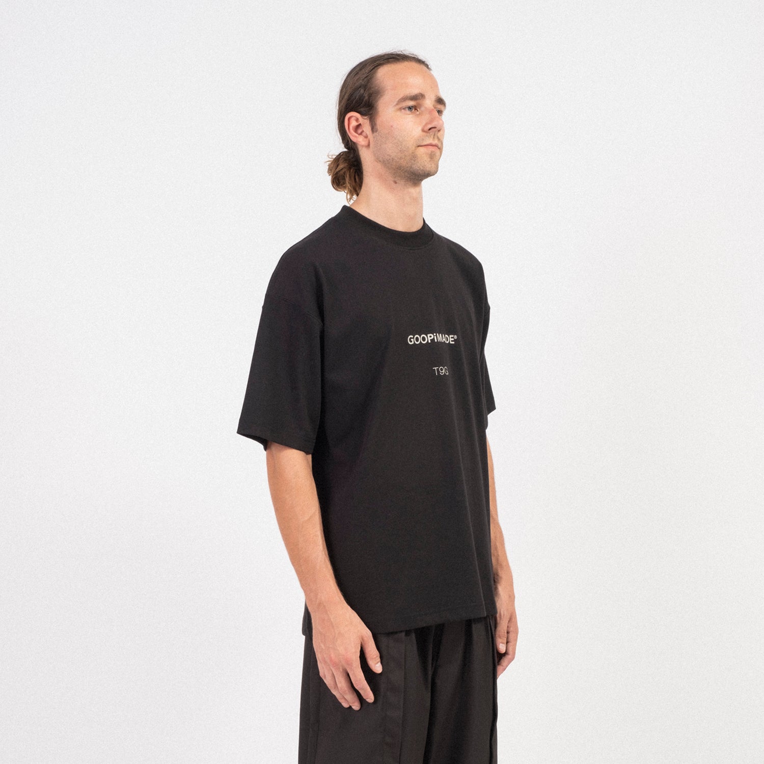 [GOOPiMADE x AES x T9G] “G.A.T-01T” OVERSIZED TRI-LOGO TEE _ BLACK