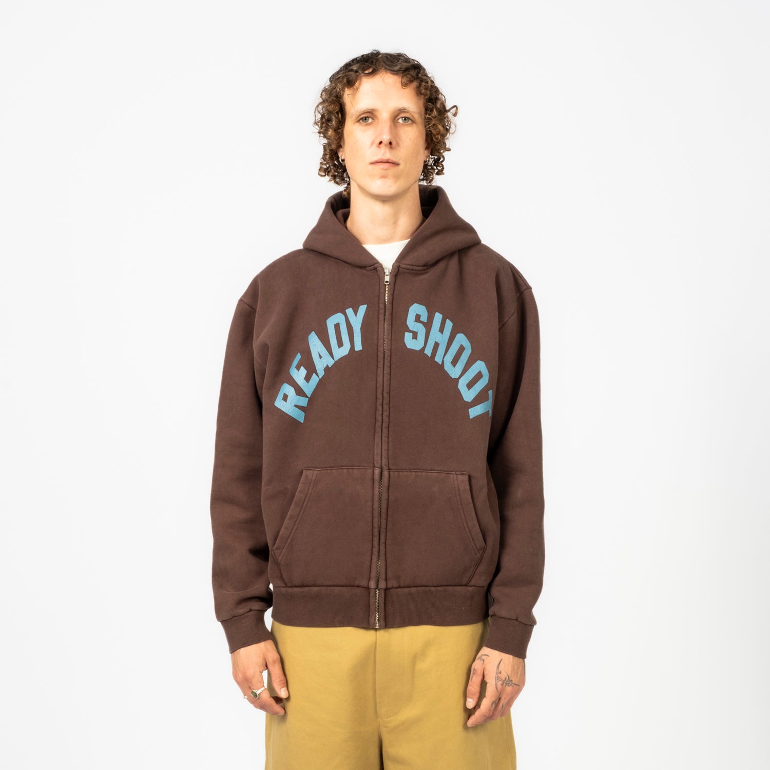 [COLLECT PIECES] READY SHOOT ZIP-UP HOODIE _ BROWN