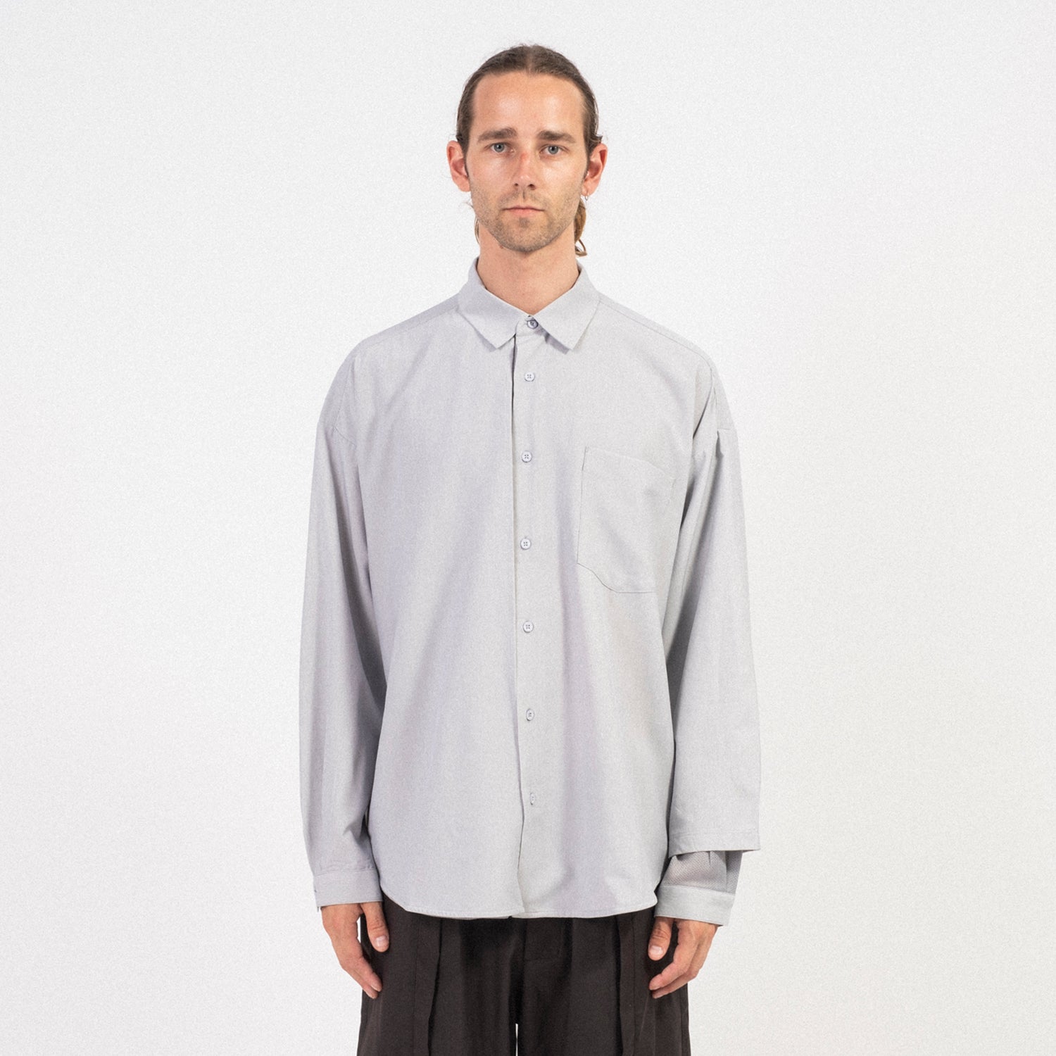 [GOOPiMADE x AES] “G.A.T-01S” D-LAYER RECONSTRUCT SHIRT _ L.GREY