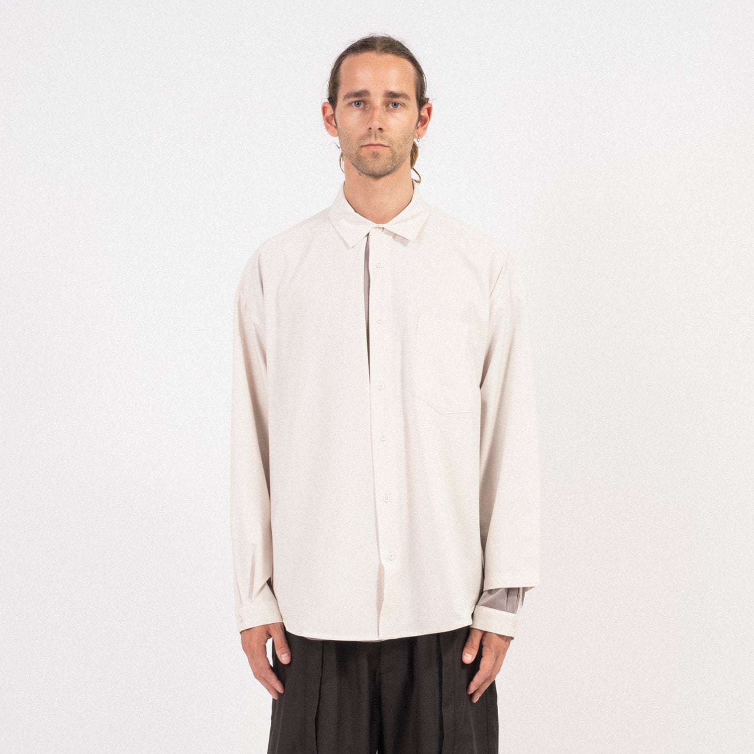 [GOOPiMADE x AES] “G.A.T-01S” D-LAYER RECONSTRUCT SHIRT _ WHITE