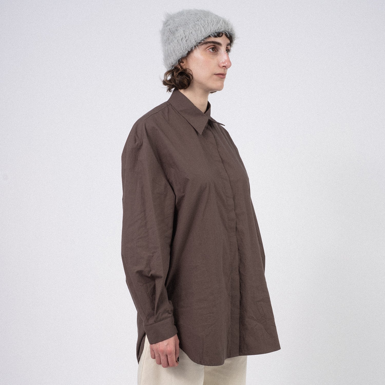 [AMOMENTO] OVERSIZED SHIRTS _ DARK BROWN