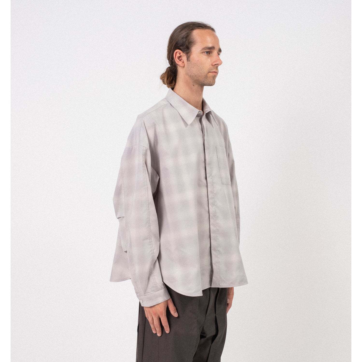 [GOOPiMADE] “GSR-01” 2-LAYER OVERSIZED SHIRT LIGHT _ ASH