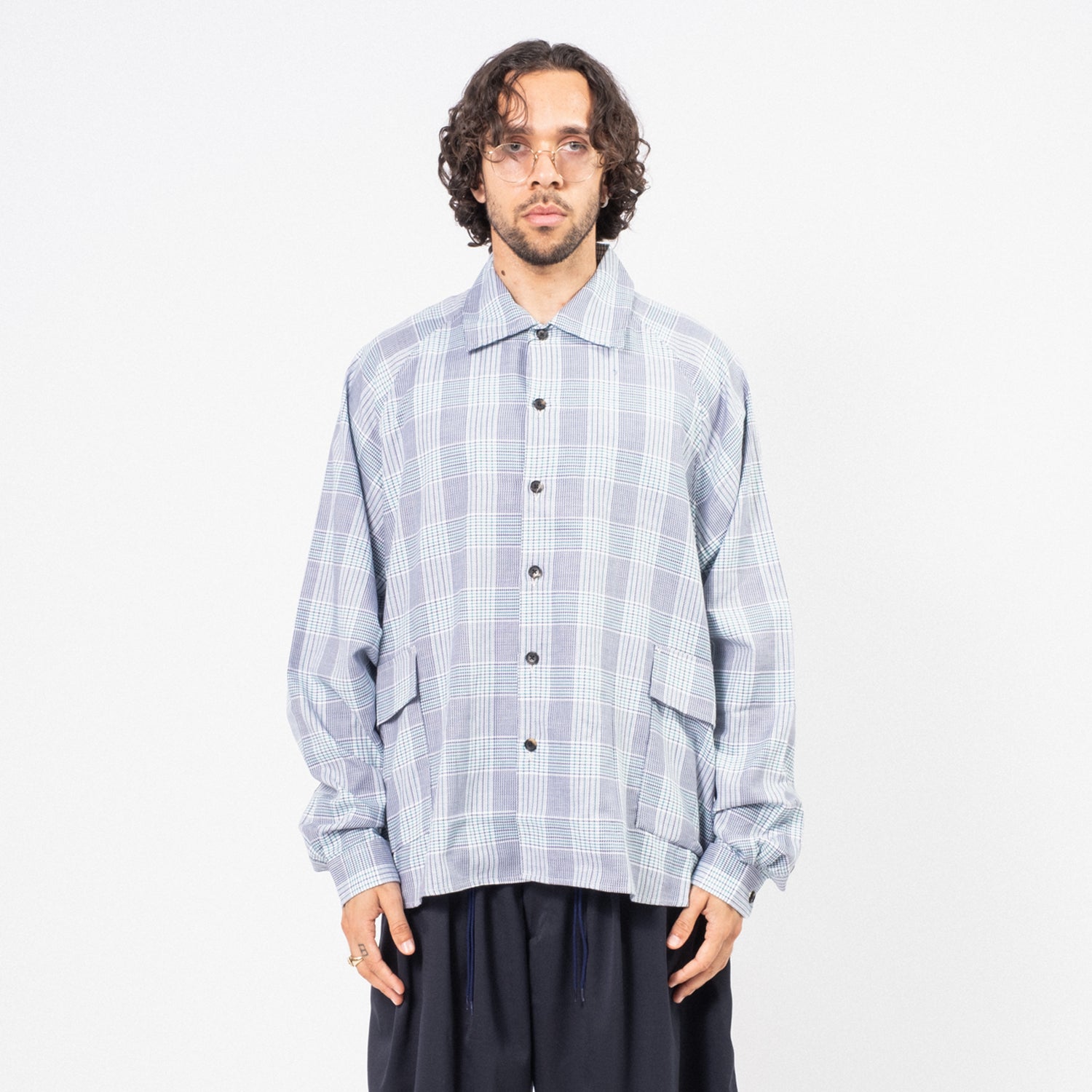 [SILLAGE] BIG POCKET OVERSHIRT DEAD STOCK _ GLEN CHECK