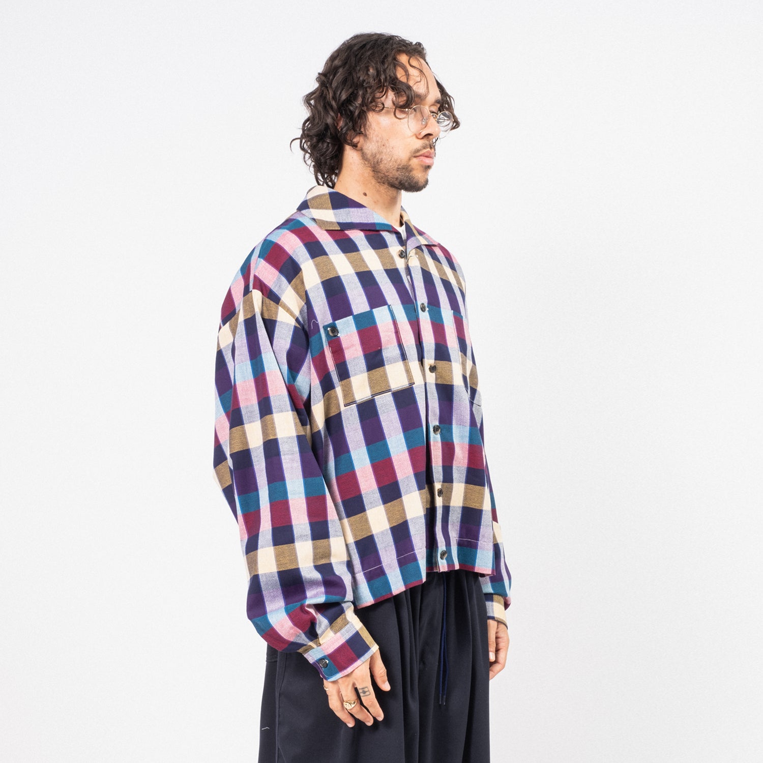 [SILLAGE] RIB BLOUSON DEAD STOCK _ MULTI COLOUR PLAID