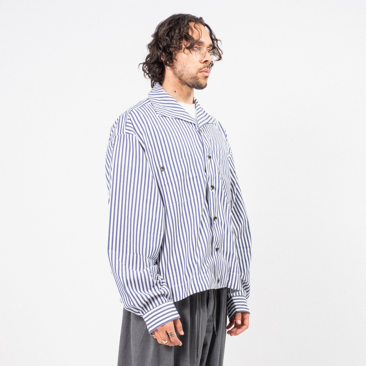 [SILLAGE] RIB BLOUSON DEAD STOCK _ NAVY STRIPE