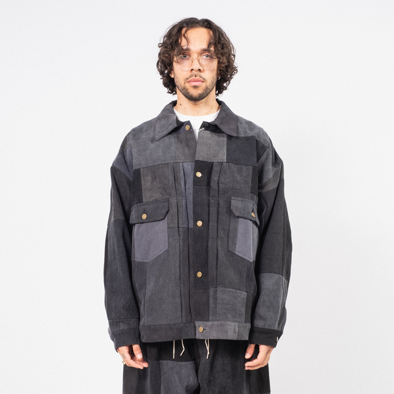 [SILLAGE] TRUCKER JACKET BLACK DENIM _ TWO