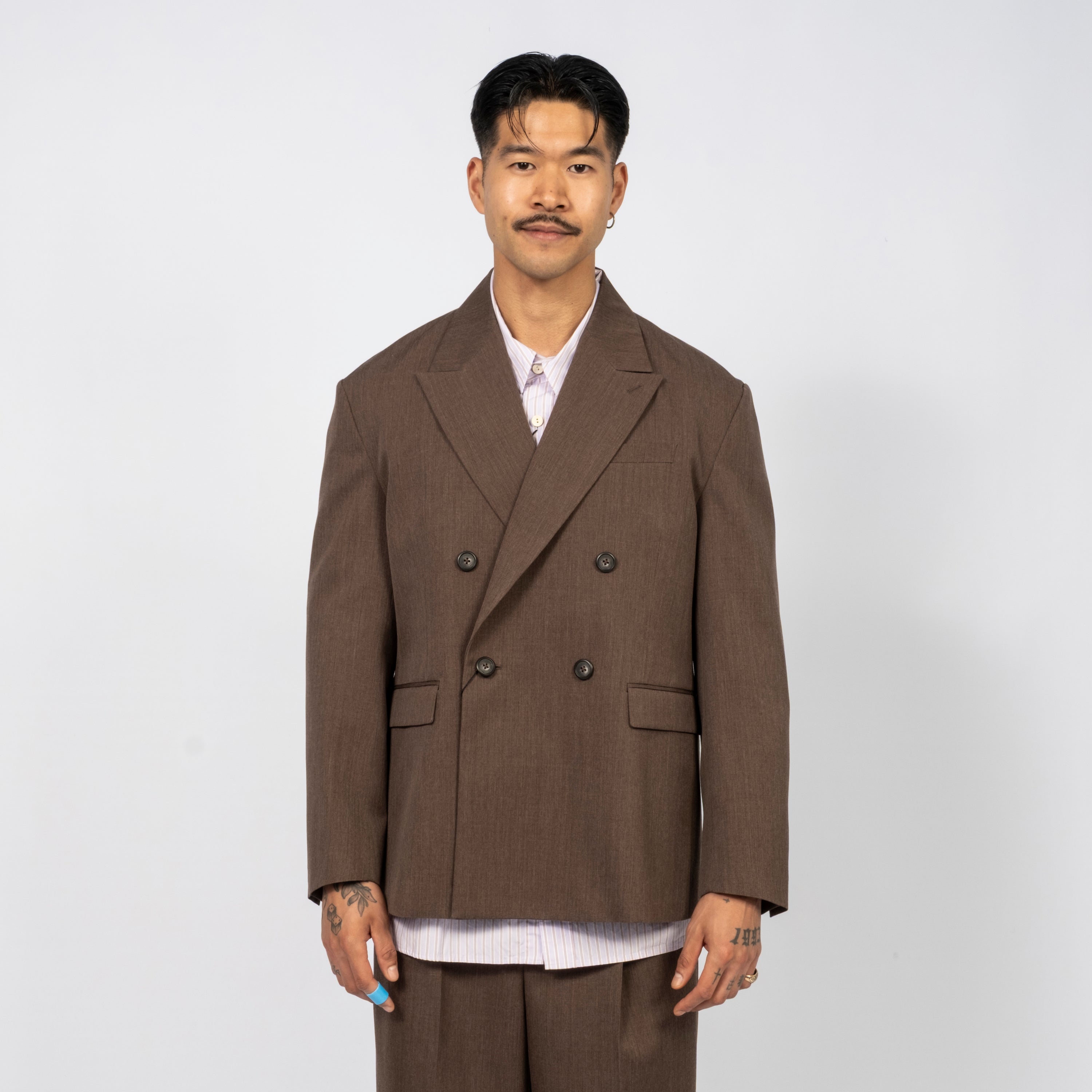 [REFOMED] NEXT MAN DOUBLE JACKET GABA _ BROWN