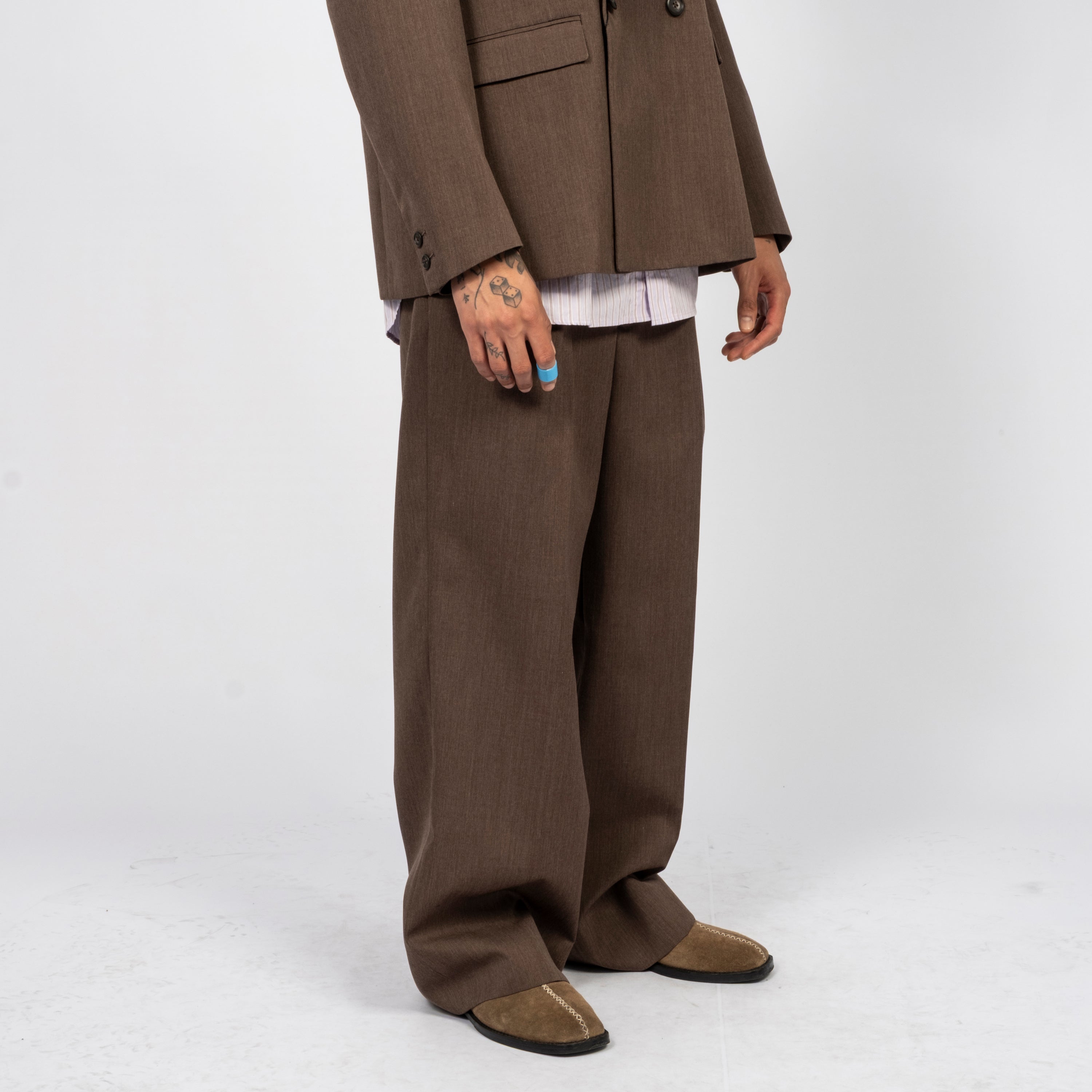 [REFOMED] TARP WOOL SLACKS GABA _ BROWN