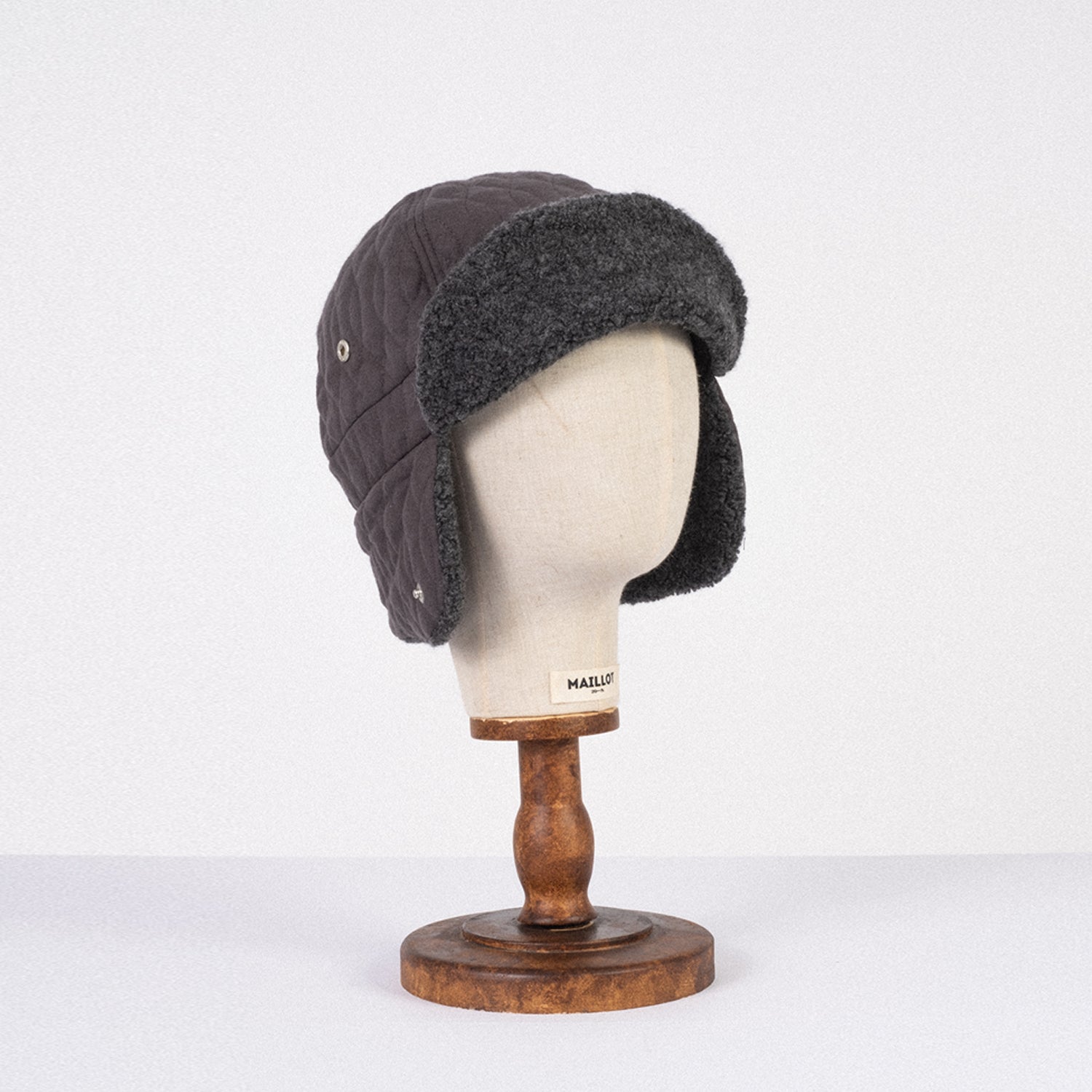 [NINE TAILOR] ROSETTE FLIGHT CAP _ C.GREY