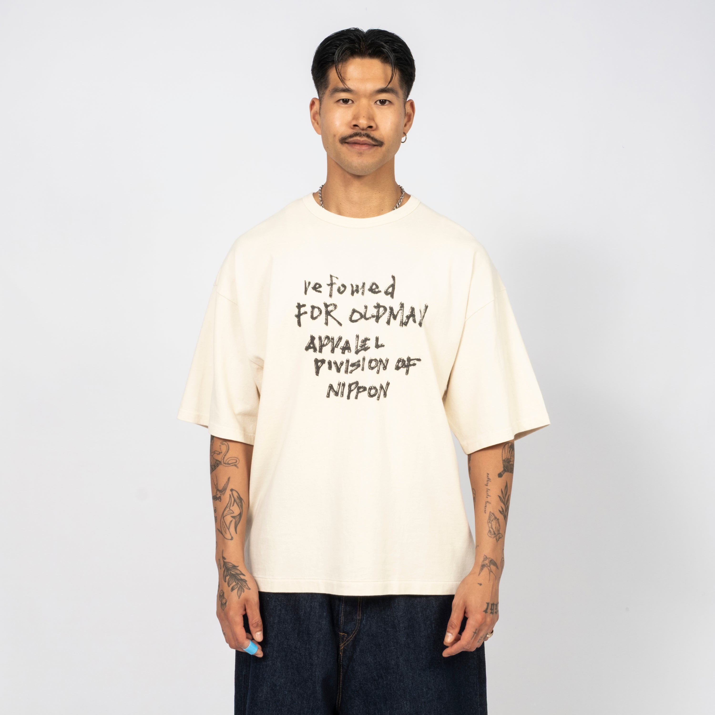 [REFOMED] OLDMAN TEE "HAND" _ NATURAL