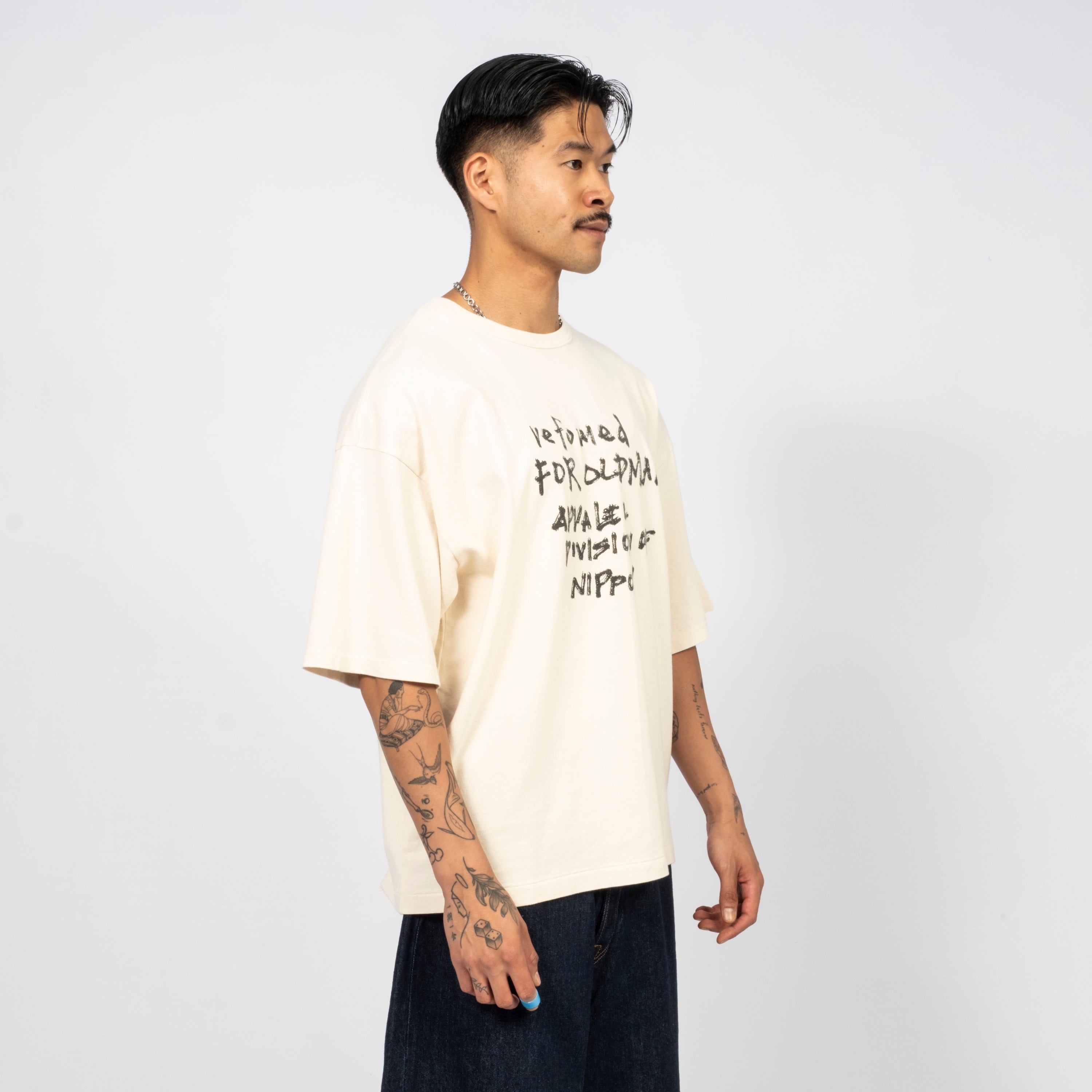 [REFOMED] OLDMAN TEE "HAND" _ NATURAL