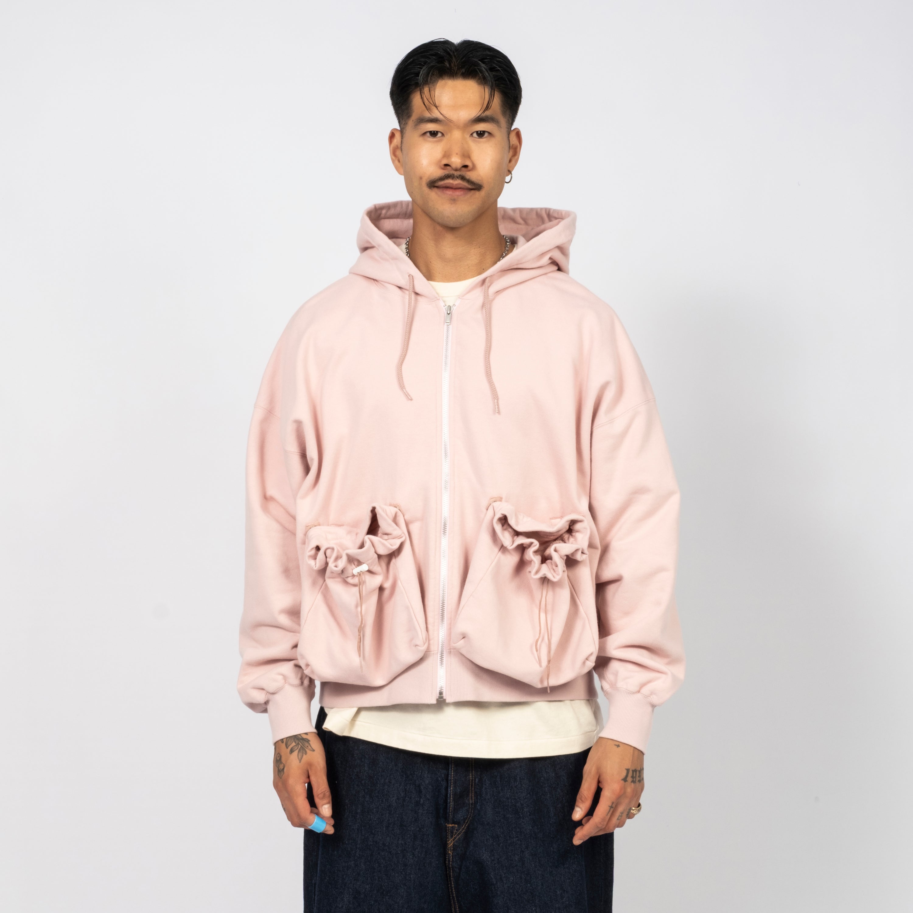 [REFOMED] KINCHAKU ZIPUP HOODIE _ PINK
