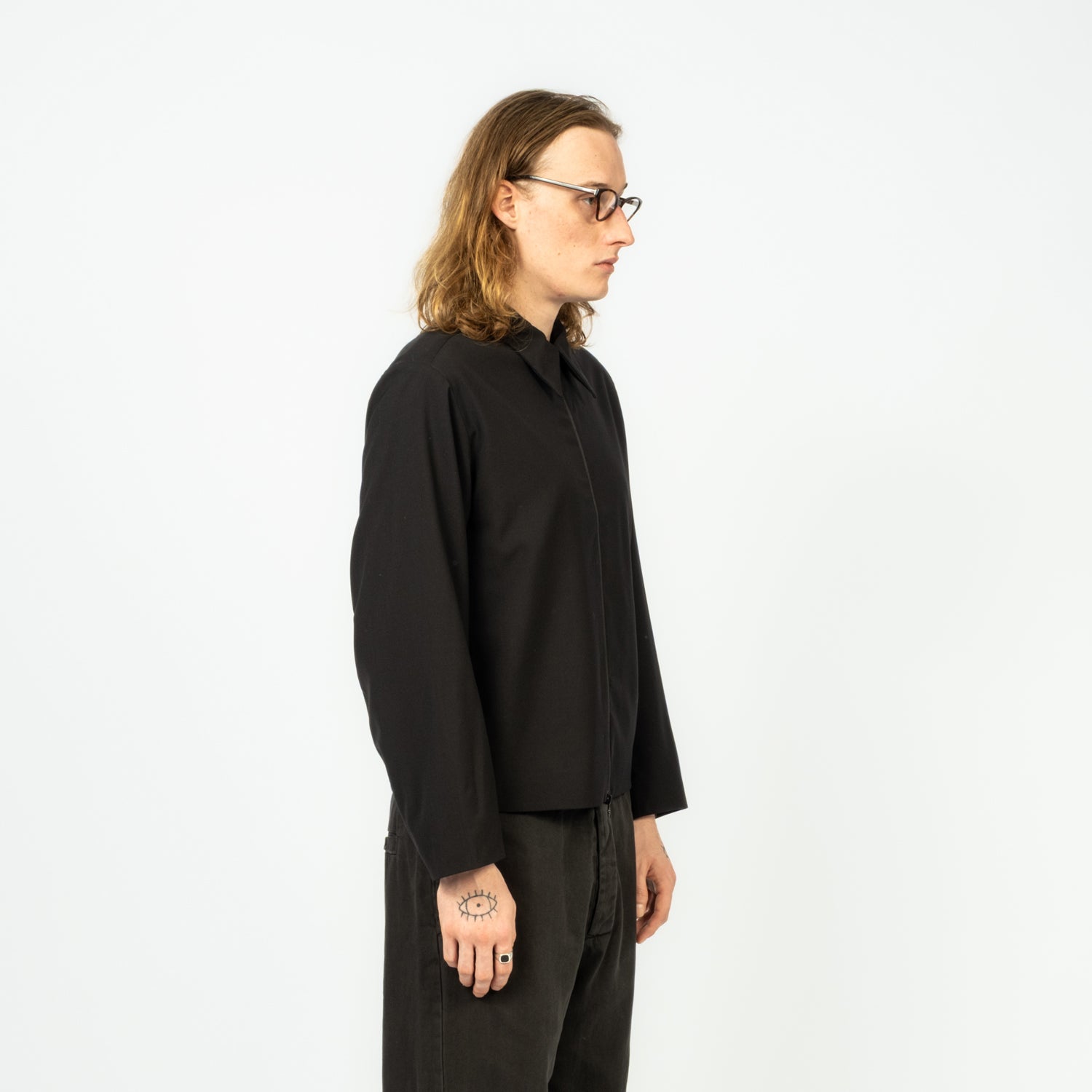 [GABRIELA COLL GARMENTS] NO.285 SUMMER WOOL POCKET JACKET _ BLACK