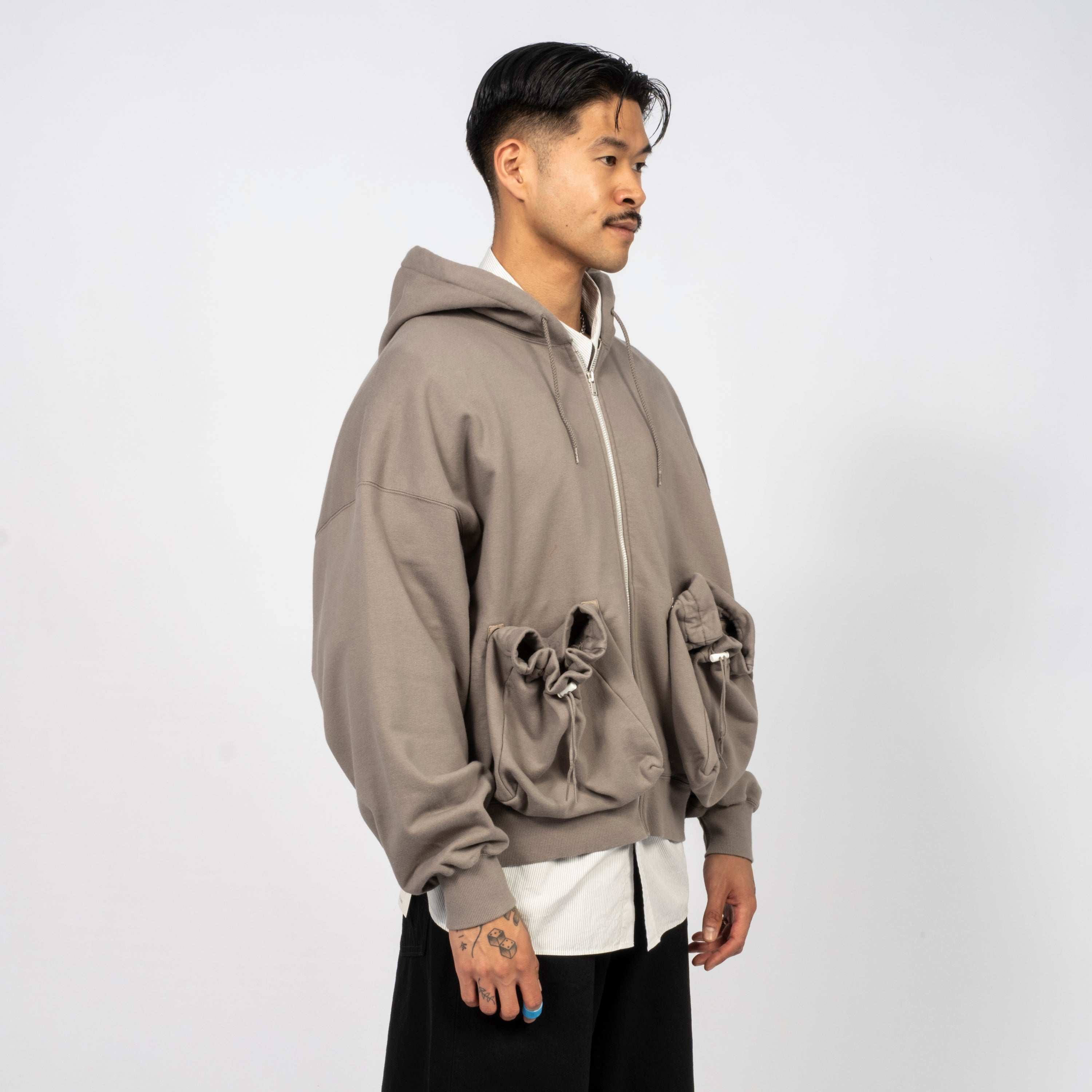 [REFOMED] KINCHAKU ZIPUP HOODIE _ GREY