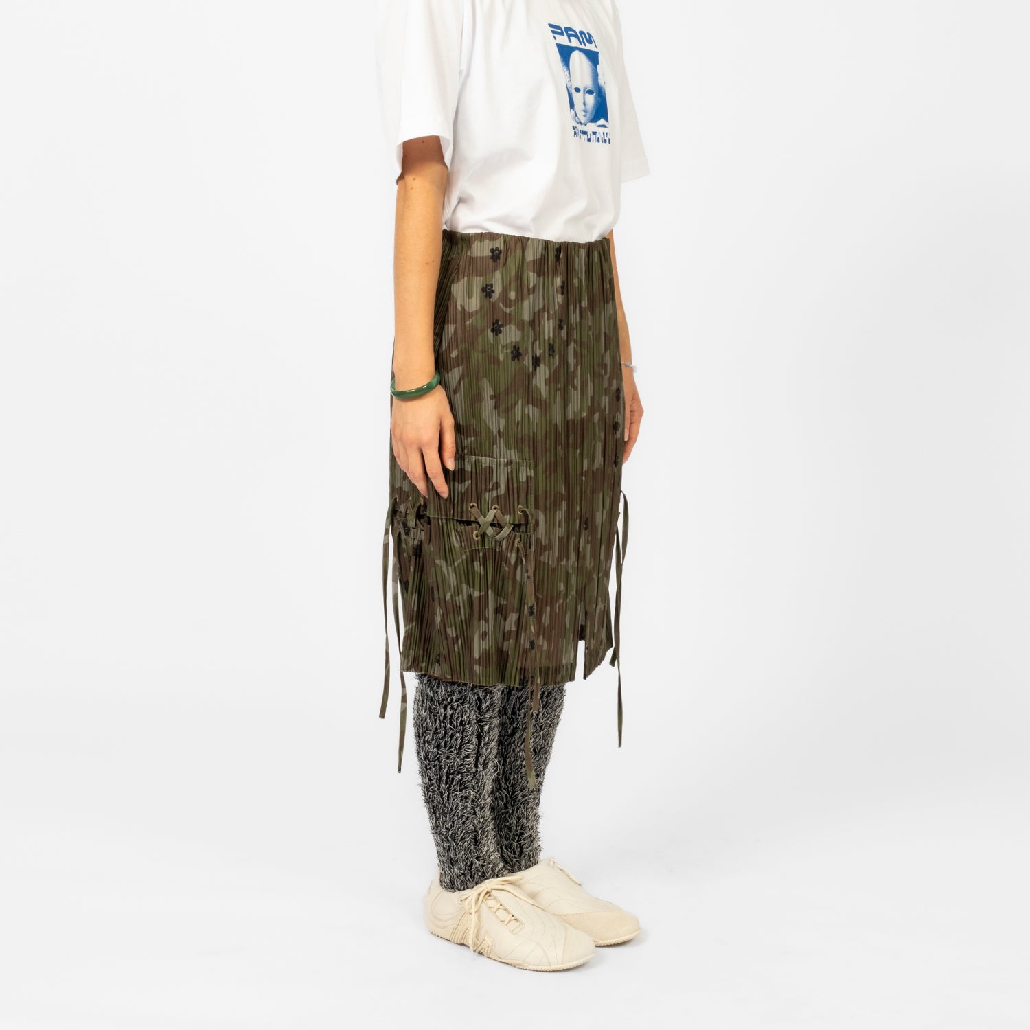 [PAM] OAKLEAF PLEATED SKIRT _ CAMO
