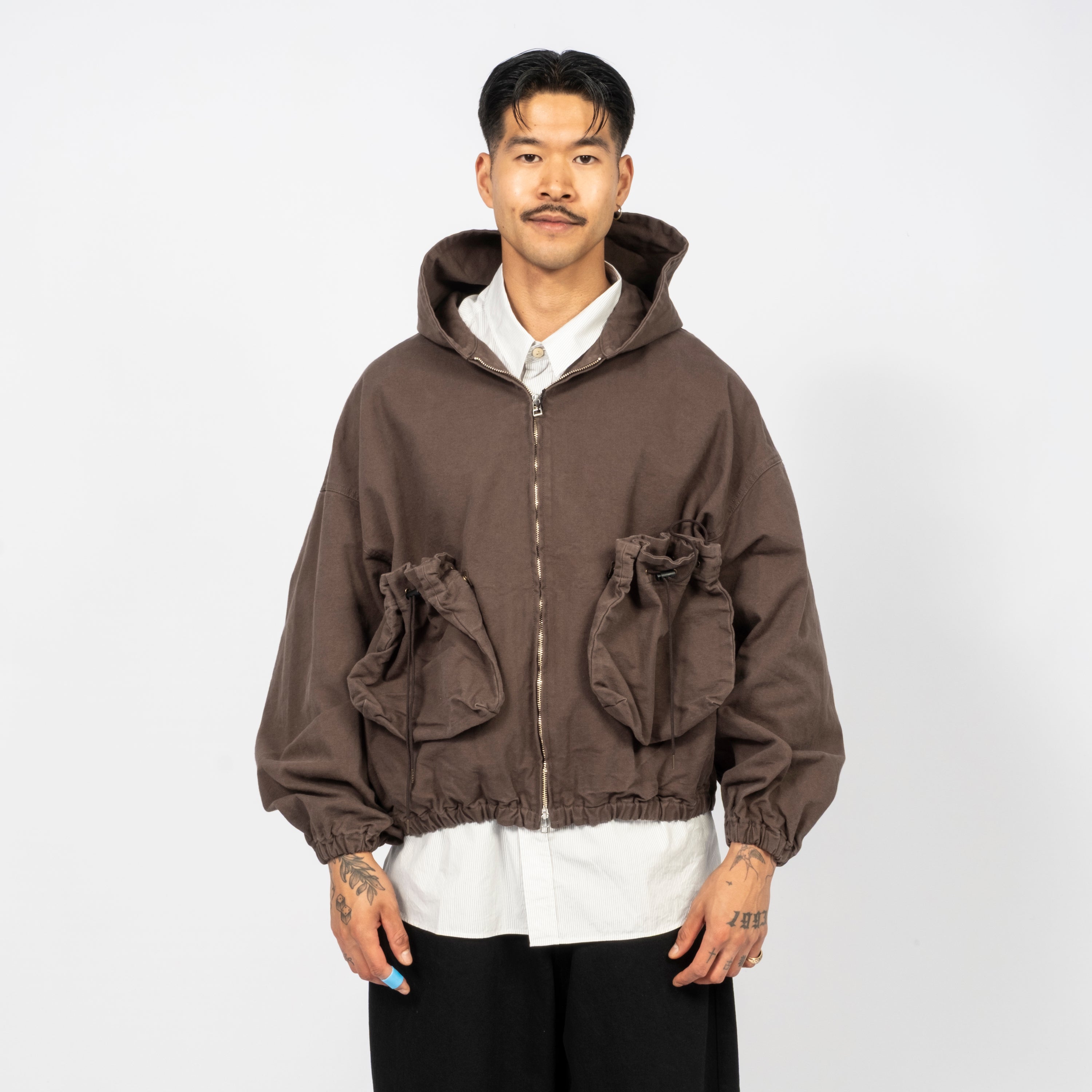 [REFOMED] KINCHAKU DUCK HOODIE _ CHARCOAL