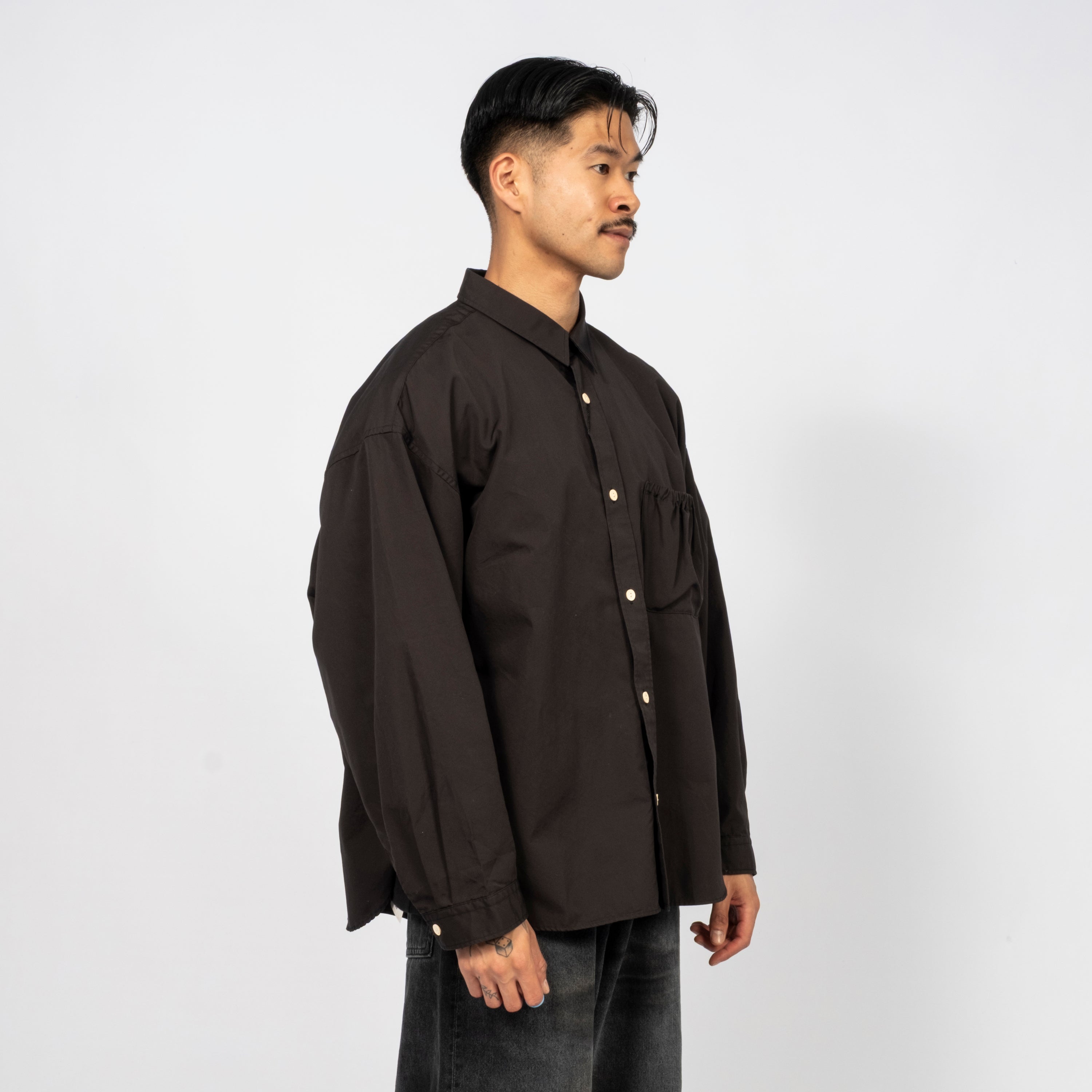 [REFOMED] WRIST PATCH WIDE SHIRT _ BLACK