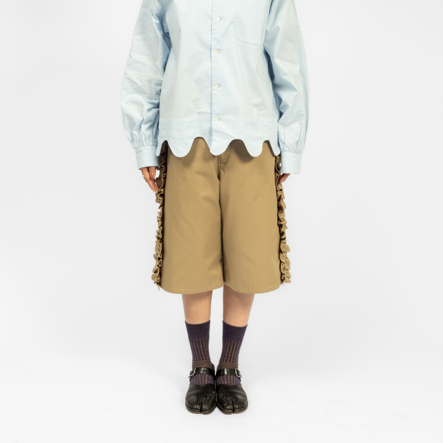 [NICK GEAR] FRILL CHINO SHORTS _ BEIGE