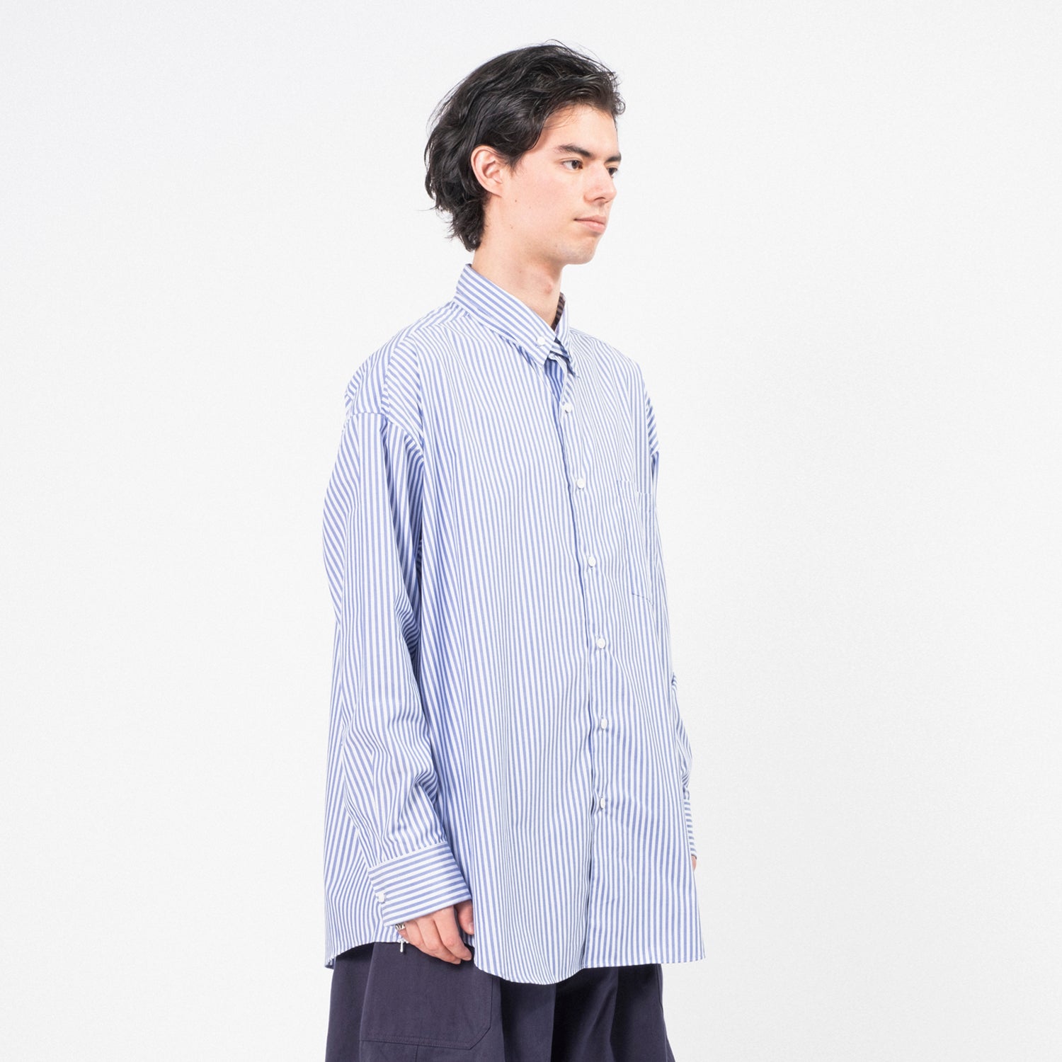 [IS-NESS] NU VENTILATION LONG SLEEVE SHIRT _ BLUE WHITE STRIPE