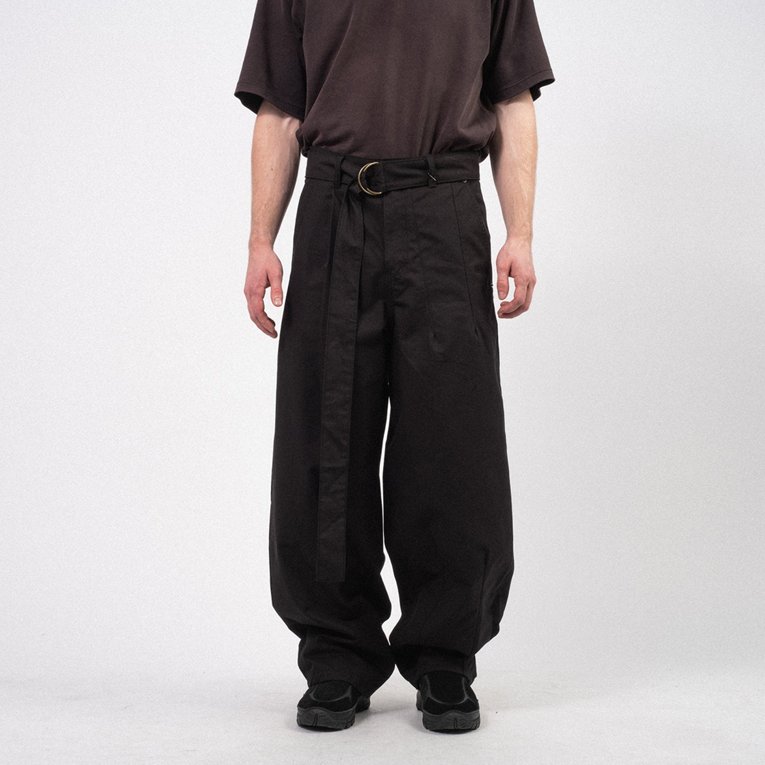 [AJOBYAJO] ASYMMETRIC COTTON PANTS _ BLACK