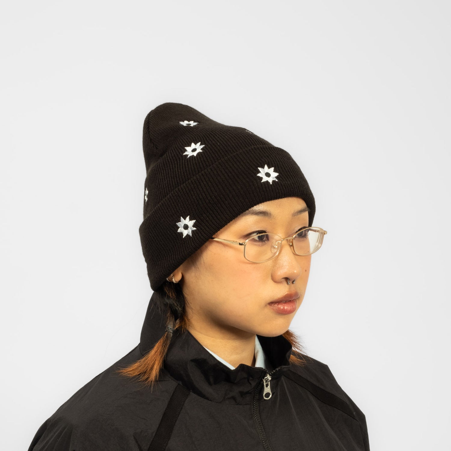 [NICK GEAR] FLOWER BASIC BEANIE _ BLACK