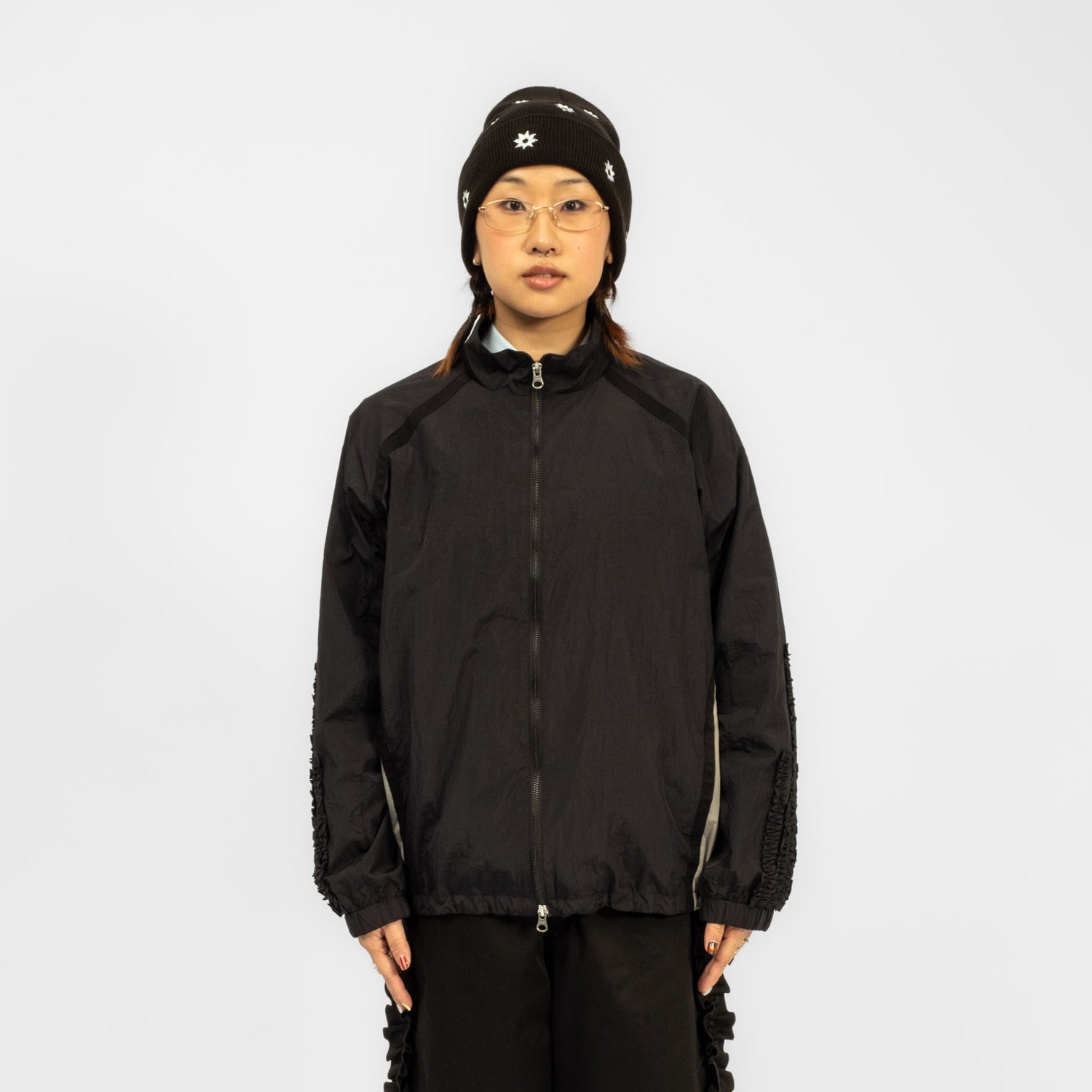 [NICK GEAR] NYLON RUFFLE JACKET _ BLACK