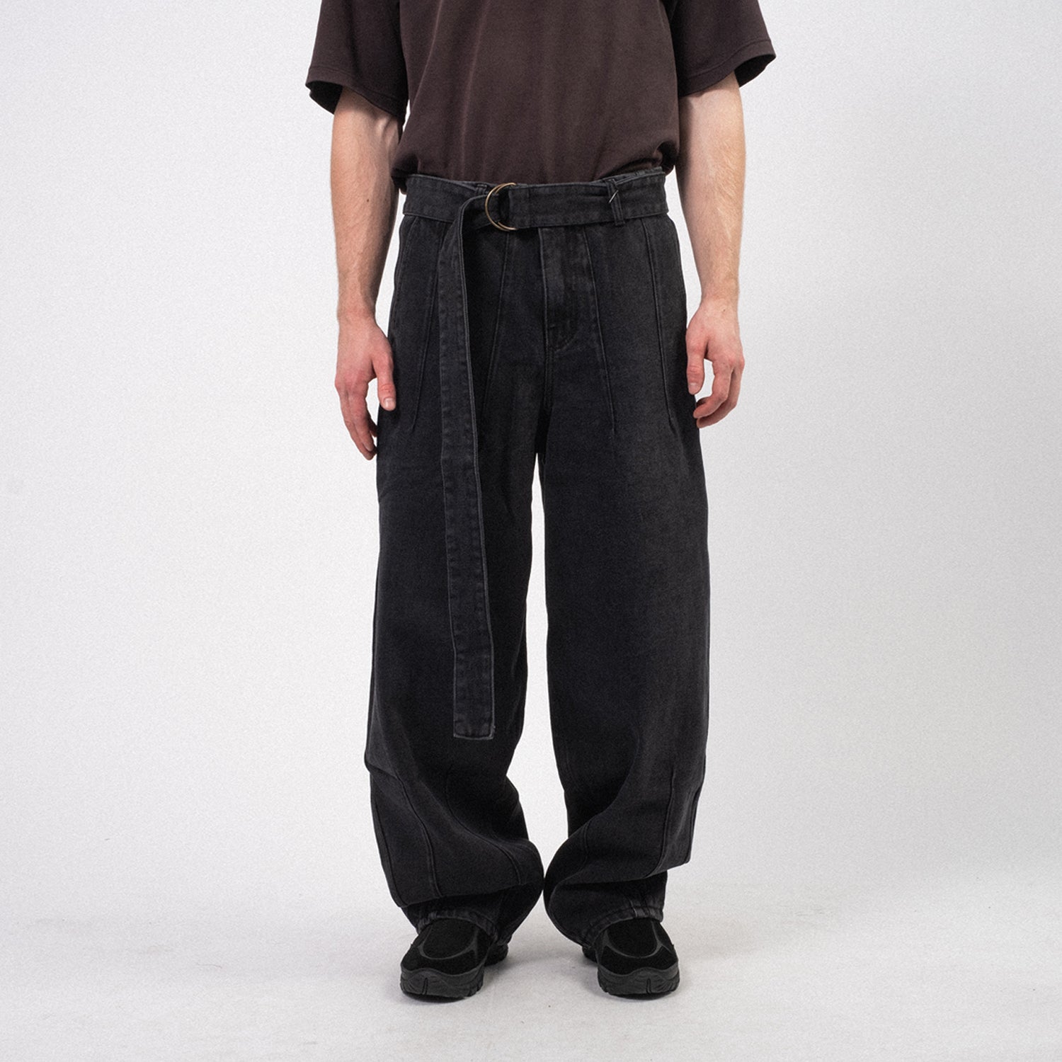 [AJOBYAJO] OVERSIZED WASHED DENIM PANTS _ BLACK