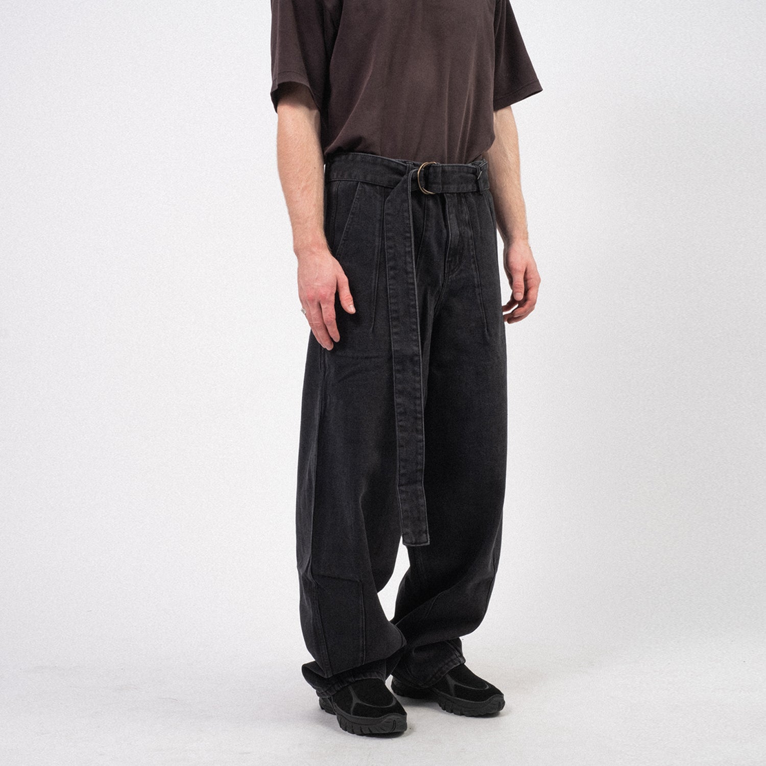 [AJOBYAJO] OVERSIZED WASHED DENIM PANTS _ BLACK