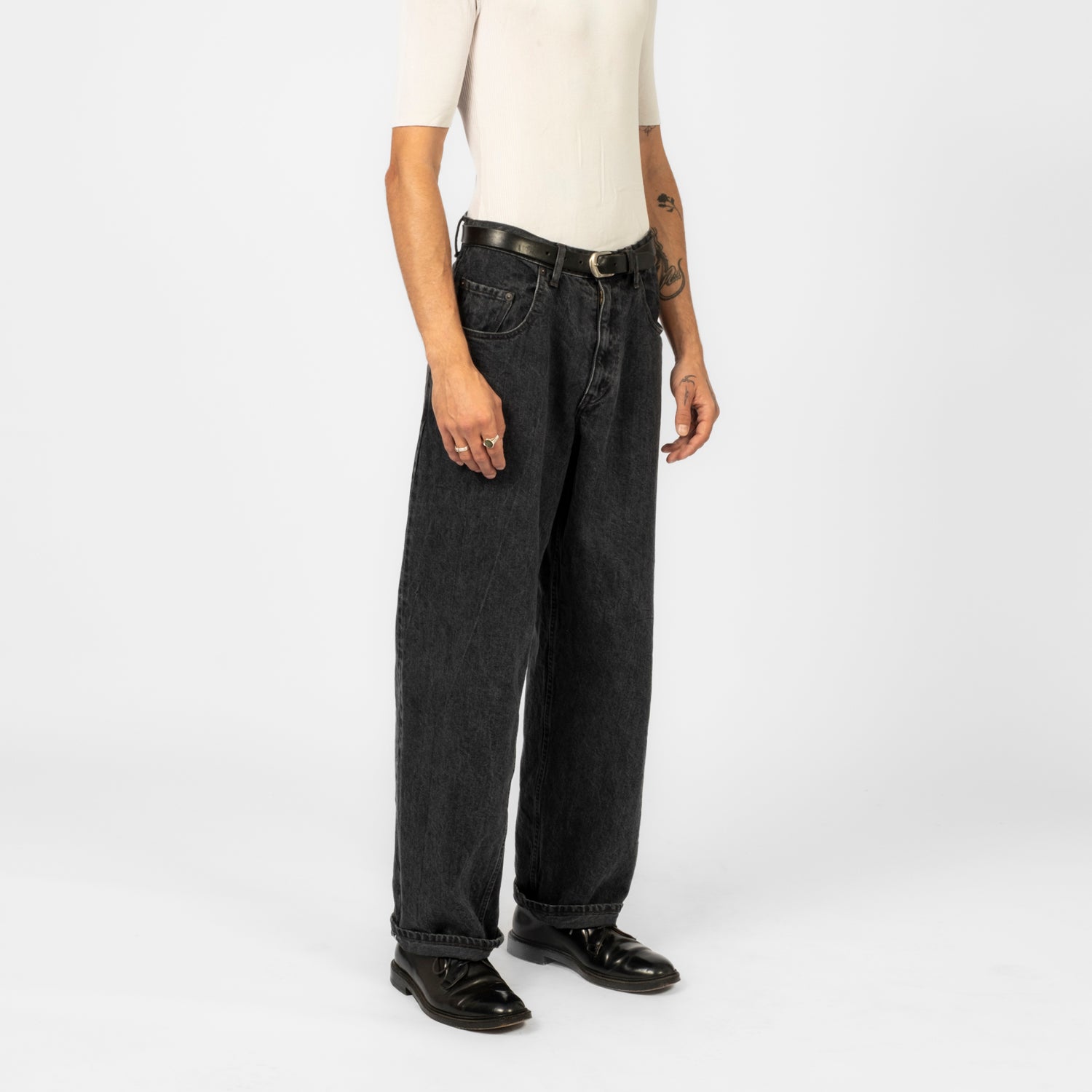 [CIOTA] BAGGY 5 POCKET PANTS _ MEDIUM BLACK