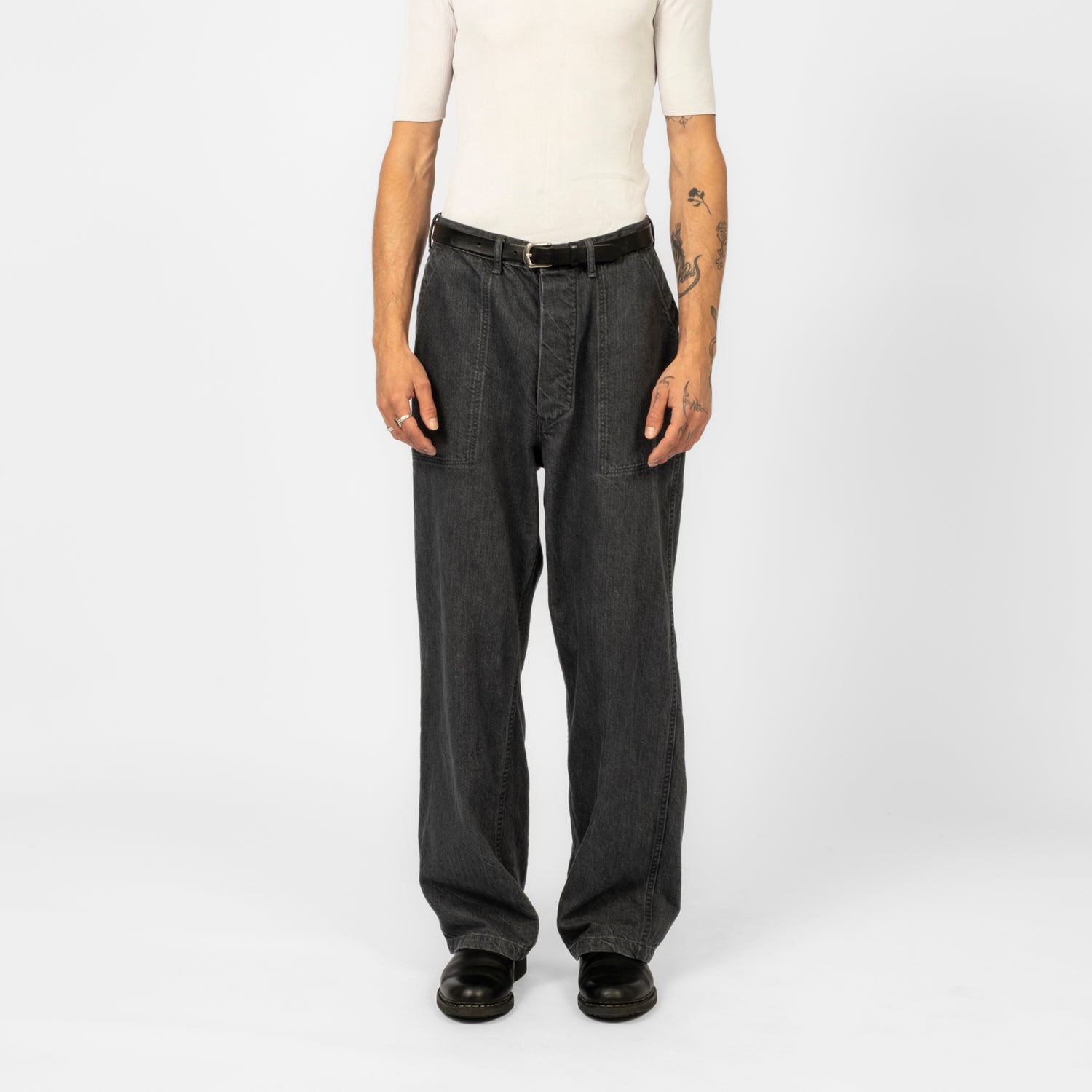 [CIOTA] DENIM BAKER PANTS _ MEDIUM GREY