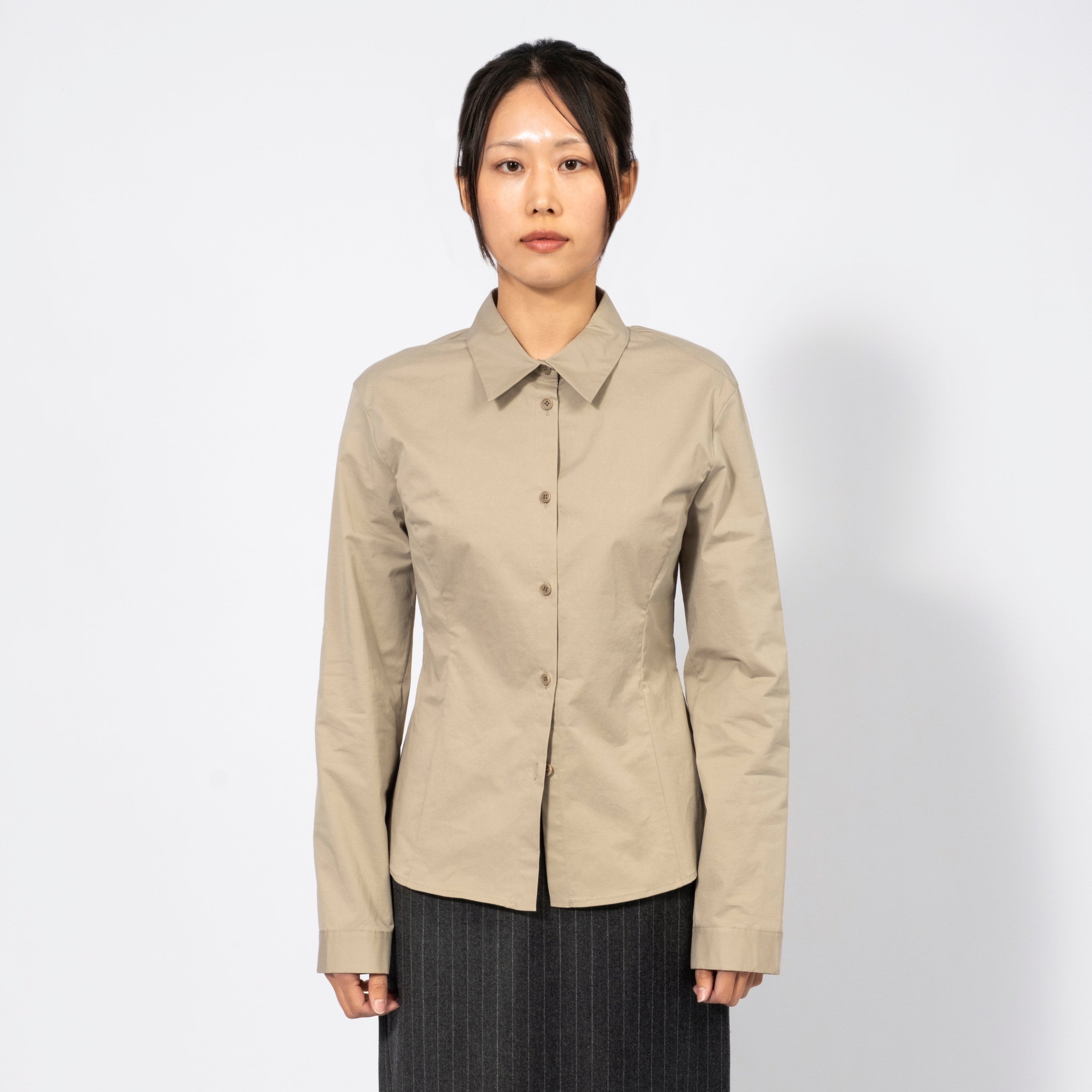 [AMOMENTO WOMEN] SOLID SHIRTS _ GREY