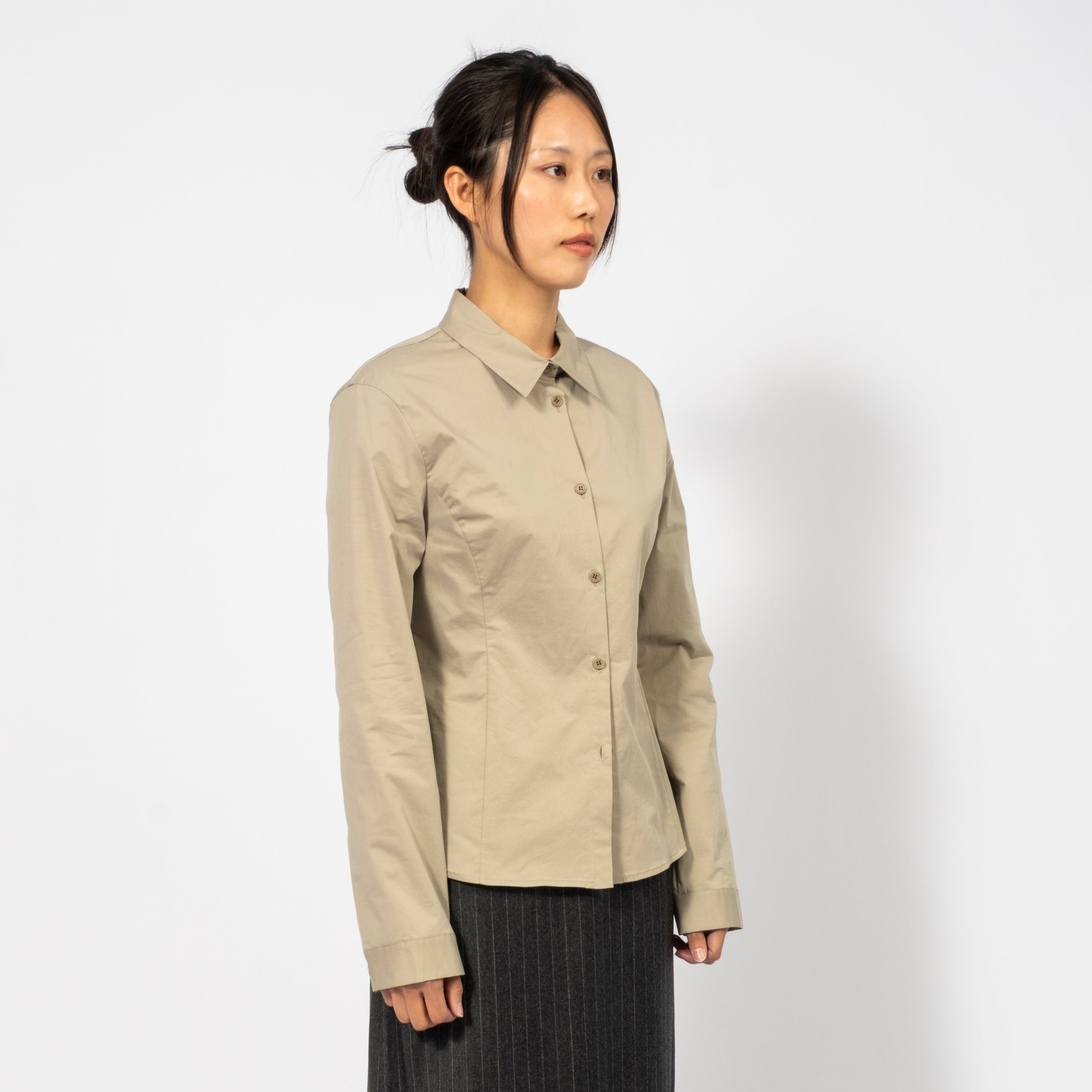 [AMOMENTO WOMEN] SOLID SHIRTS _ GREY