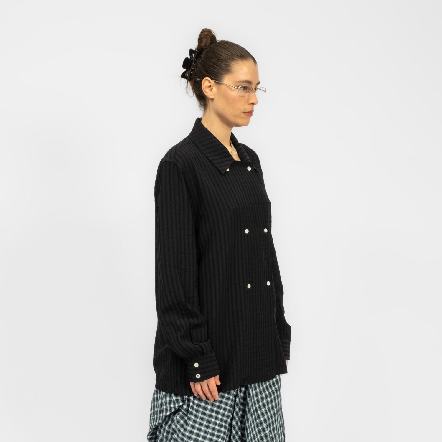 [KATE WALZ] DOUBLE BREASTED SHIRT _ BLACK