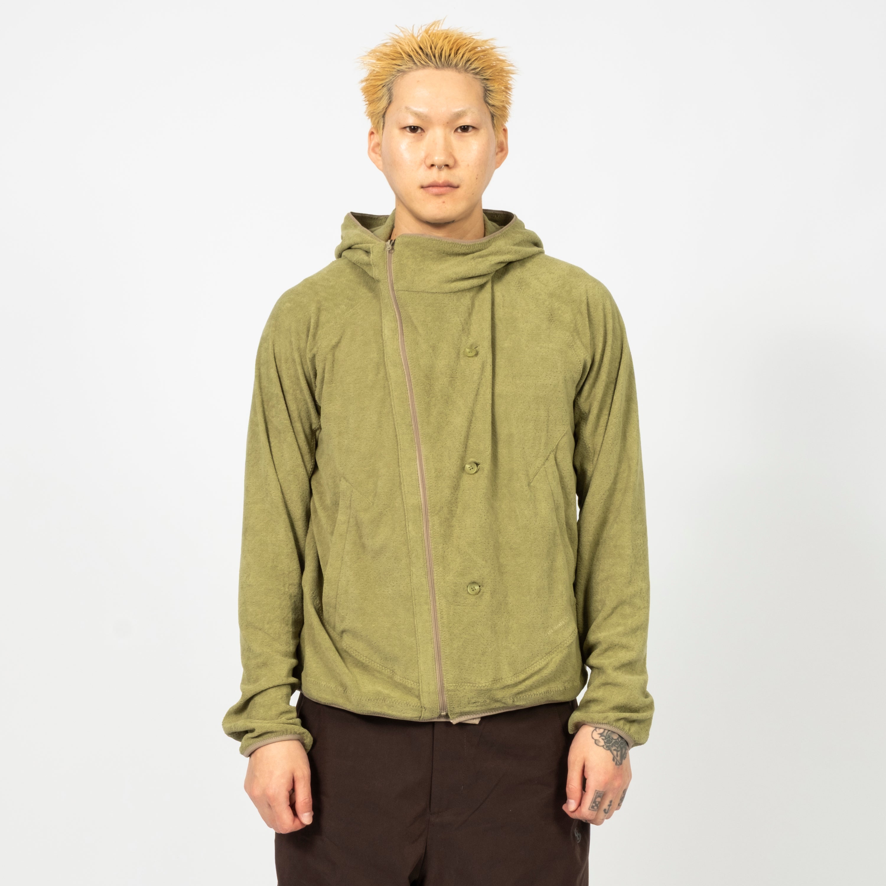 [SAN SAN GEAR] BUTTON FLEECE JACKET _ GREEN