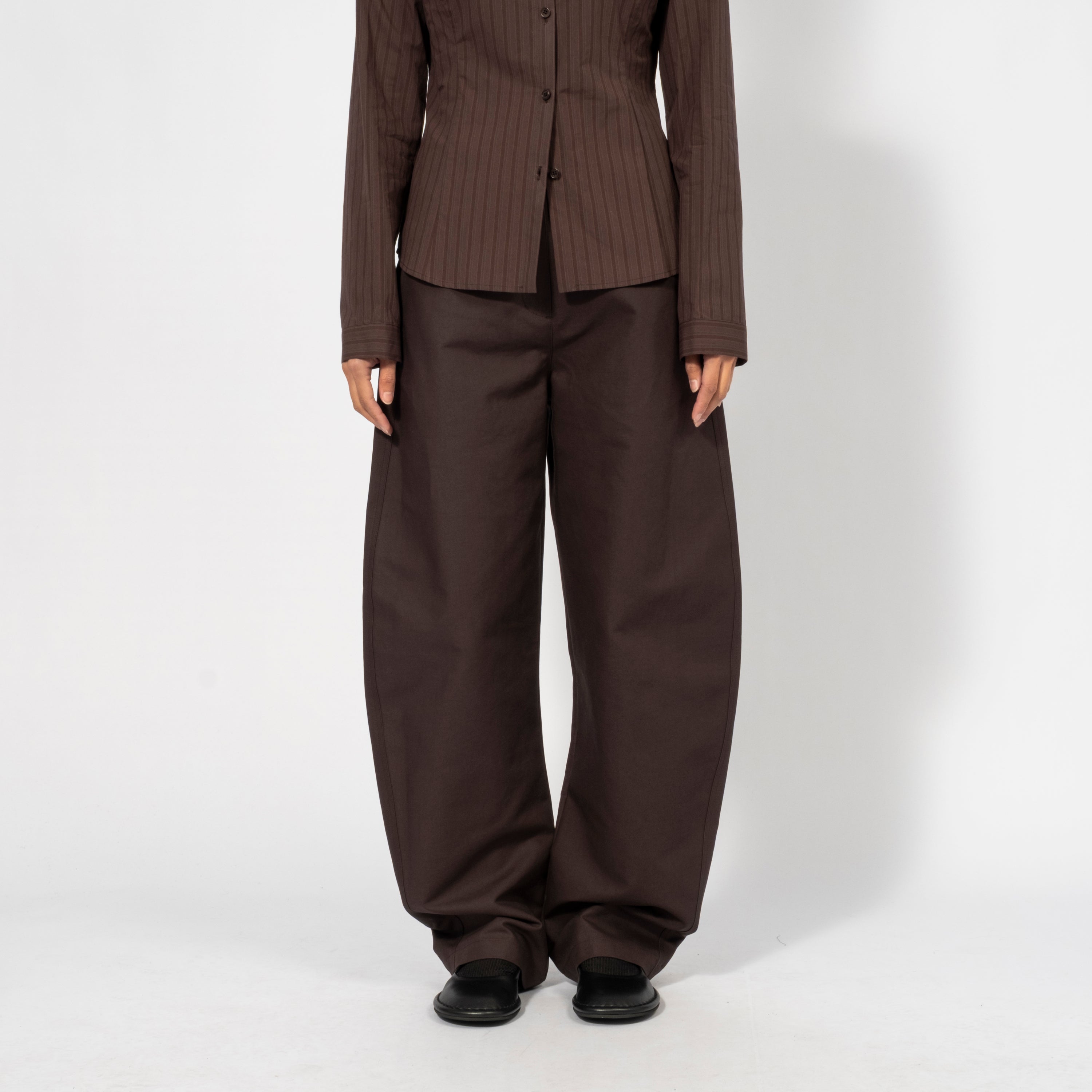 [AMOMENTO WOMEN] CURVED LONG PANTS _ CHARCOAL