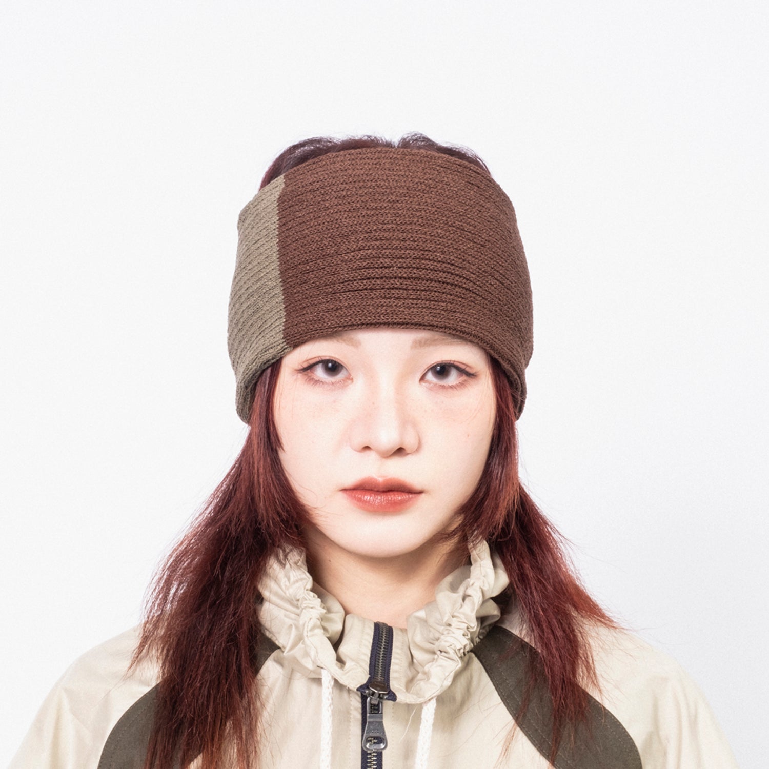 [DECHO] HEAD BAND _ OLIVE/BROWN