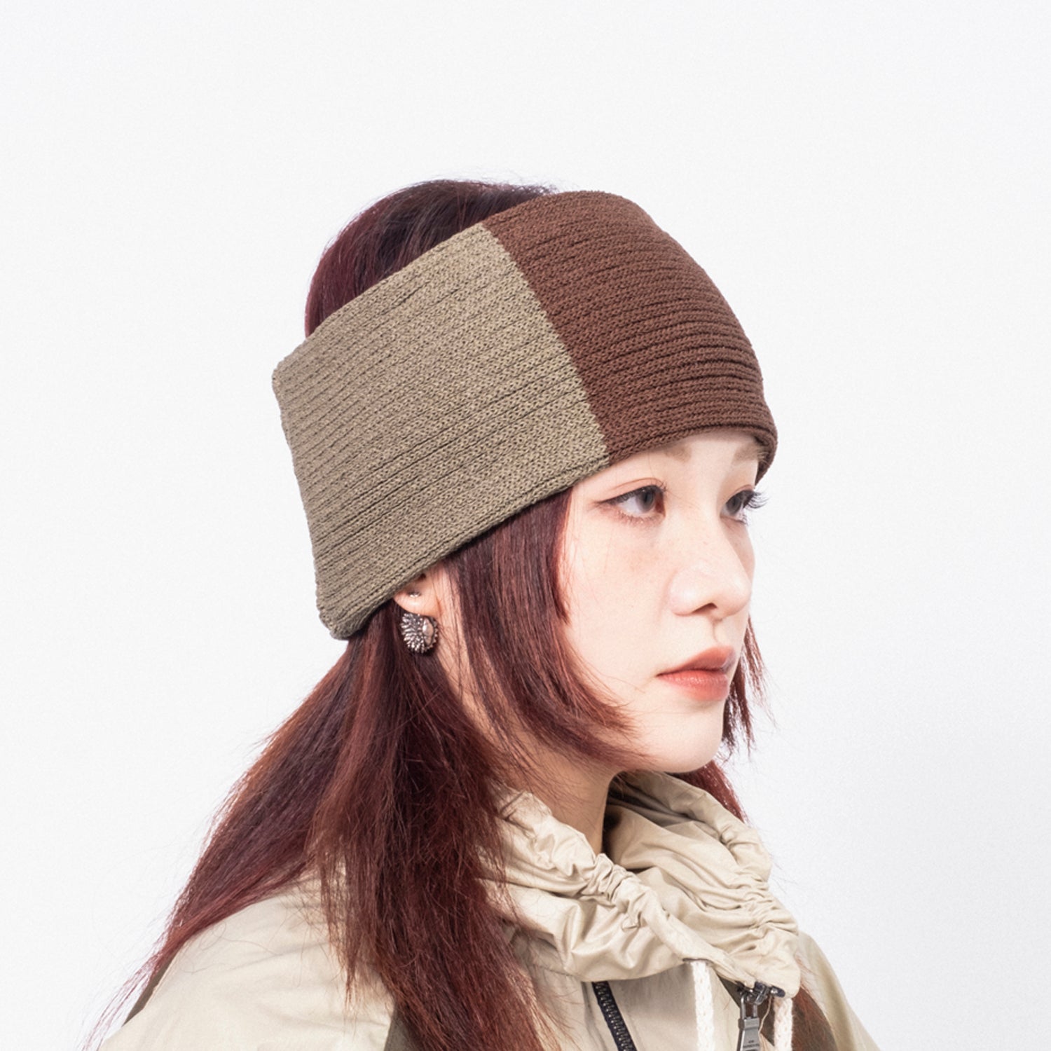 [DECHO] HEAD BAND _ OLIVE/BROWN