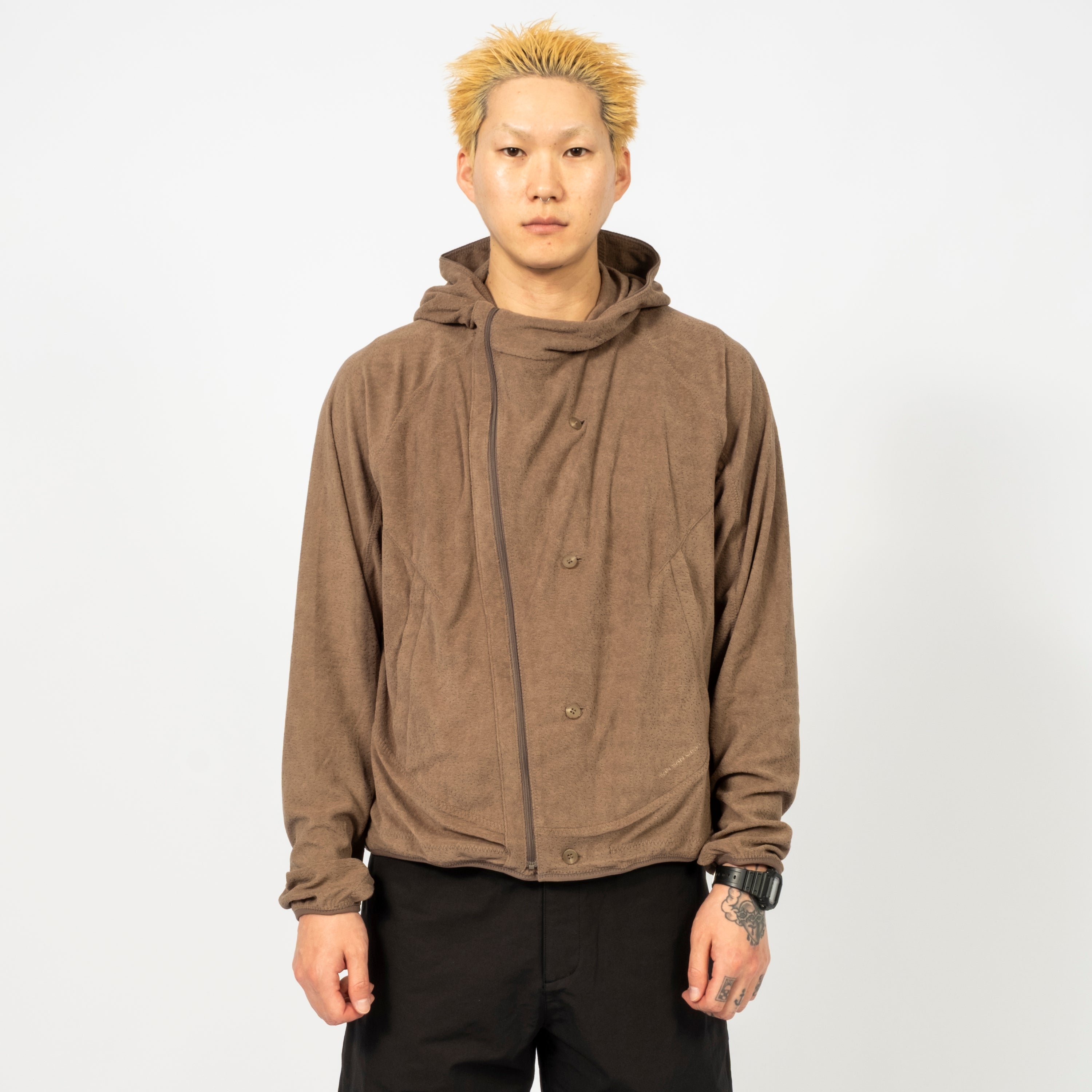 [SAN SAN GEAR] BUTTON FLEECE JACKET _ BROWN