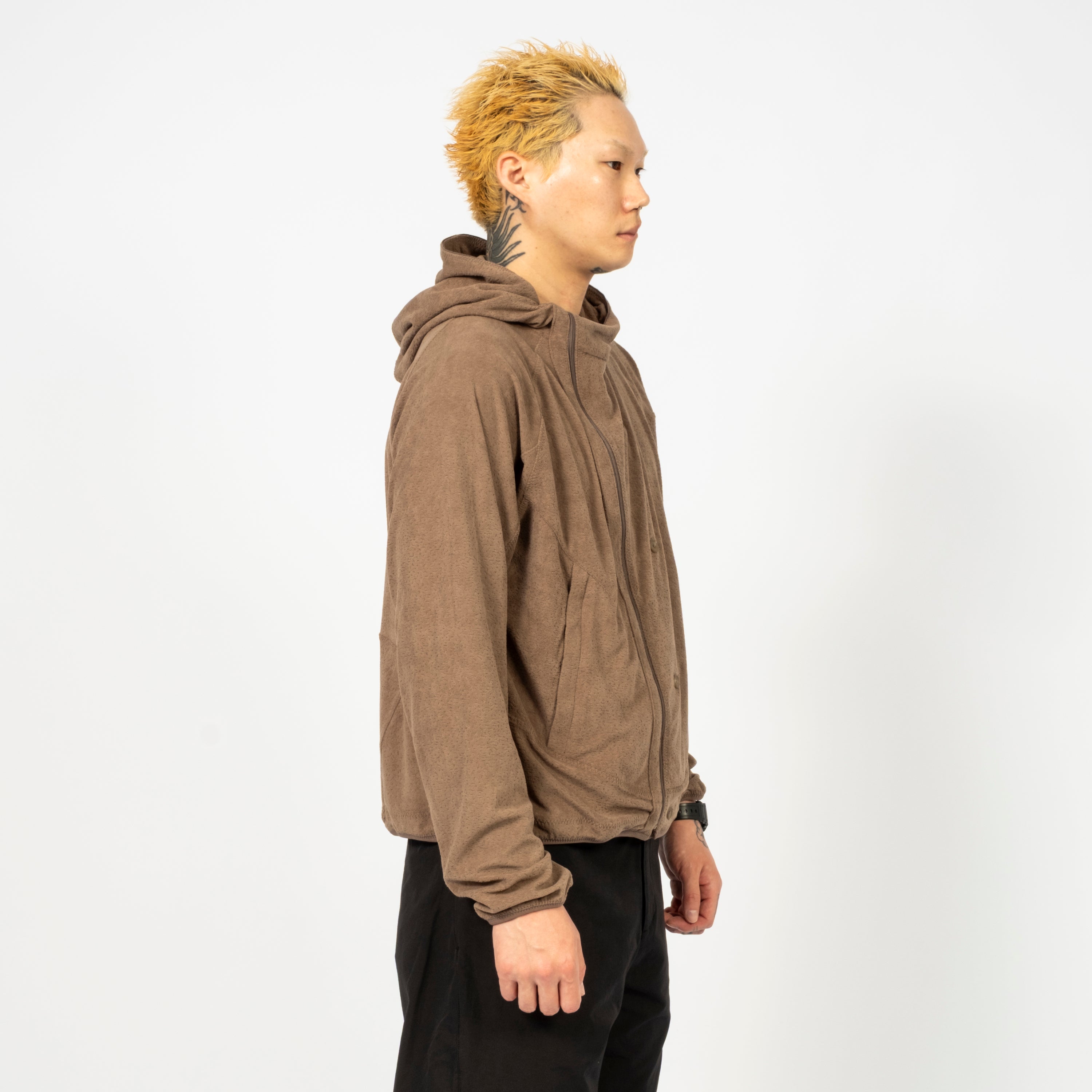 [SAN SAN GEAR] BUTTON FLEECE JACKET _ BROWN