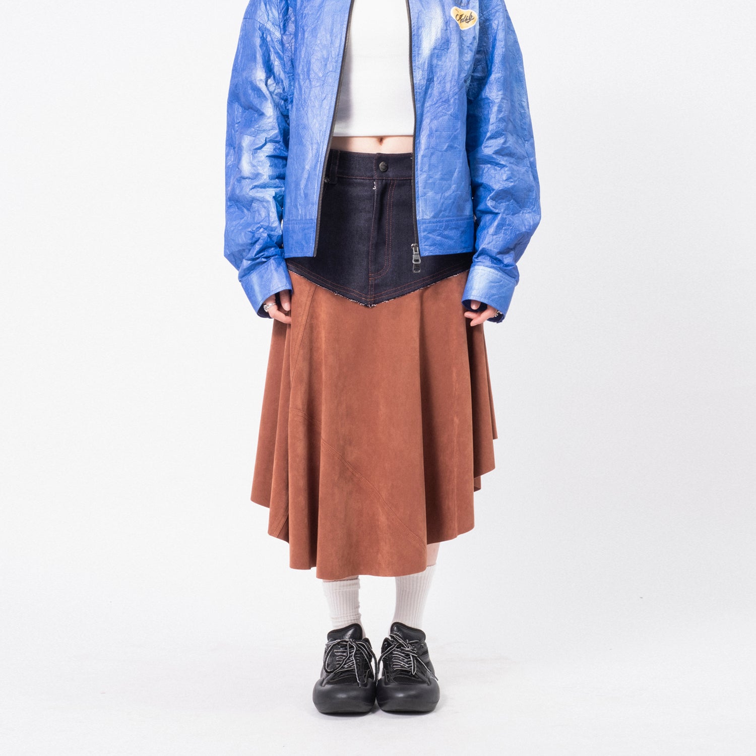 [ANDERSSON BELL] INDIGO FAUX SUEDE  FAIRY SKIRT _ BROWN