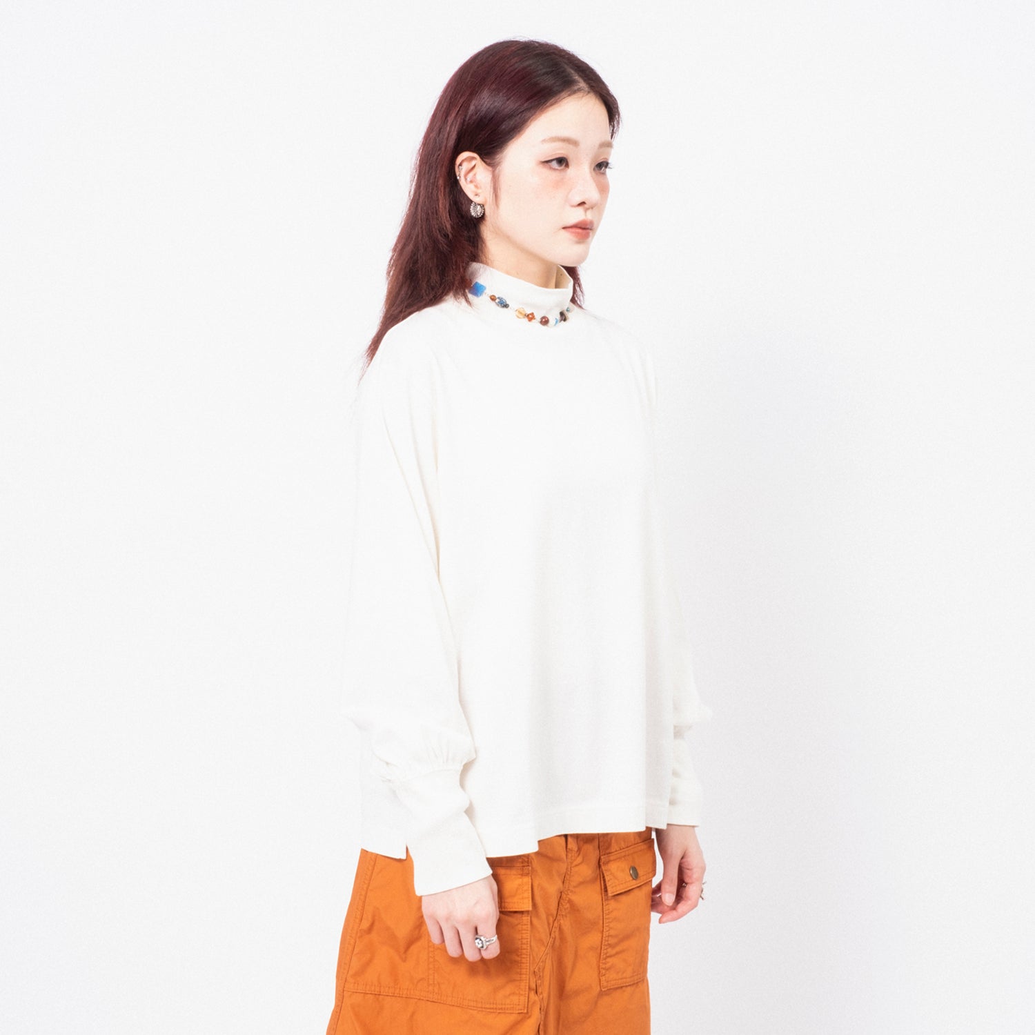 [BEAMS BOY] G.MOC/N GATHER LS _ OFF WHITE