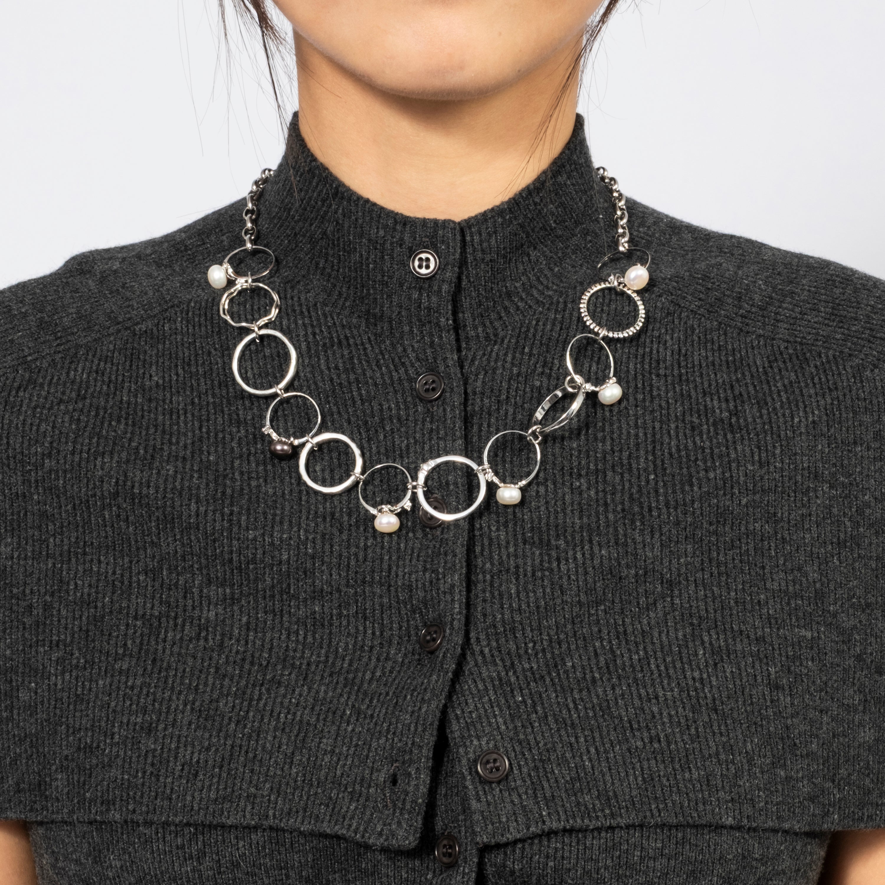 [52HZ LAB] MIXED RECYCLE RINGS NECKLACE