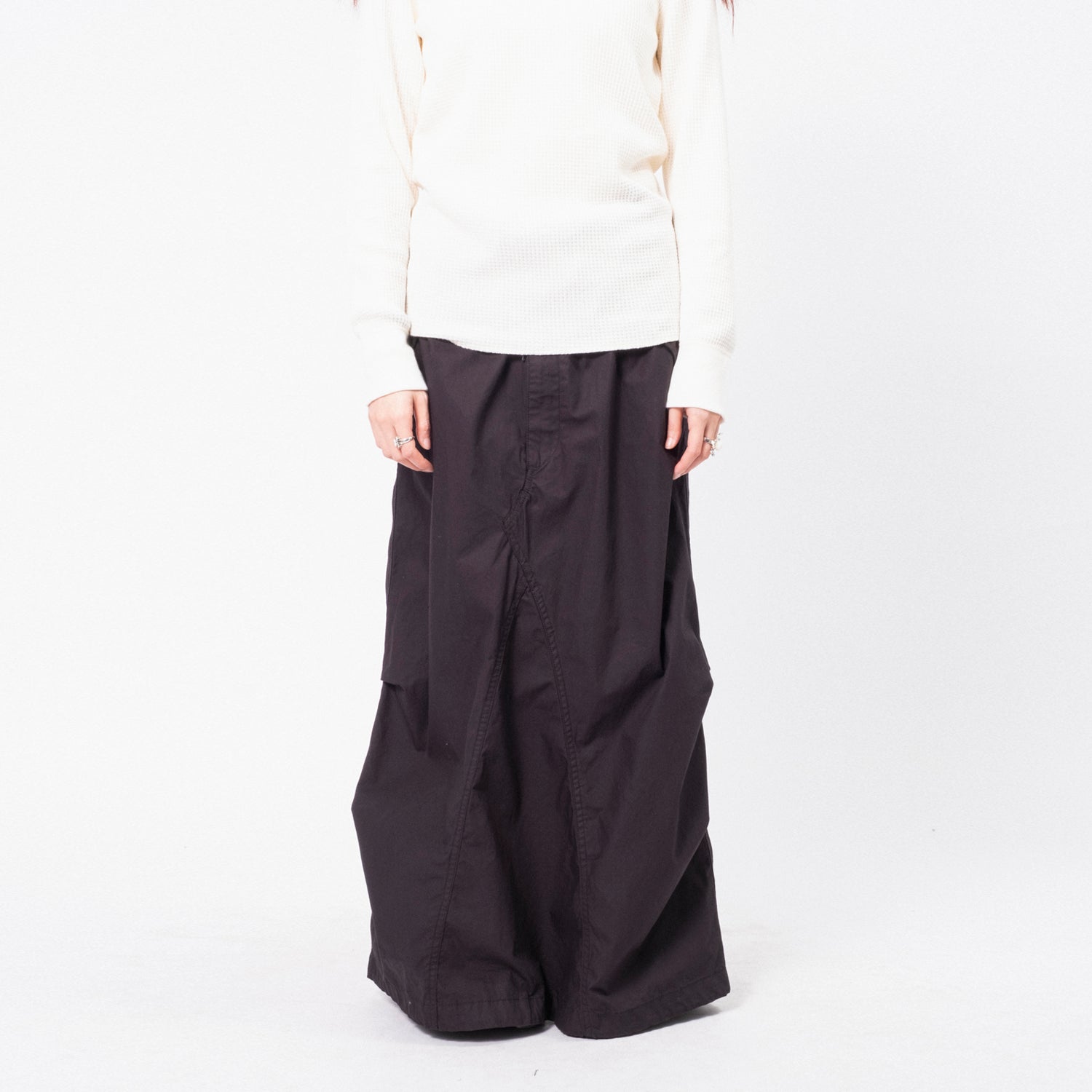 [BEAMS BOY] O.ARMY HIGH-WAIST PANTS ARRANGEMENT DRESS _ BLACK