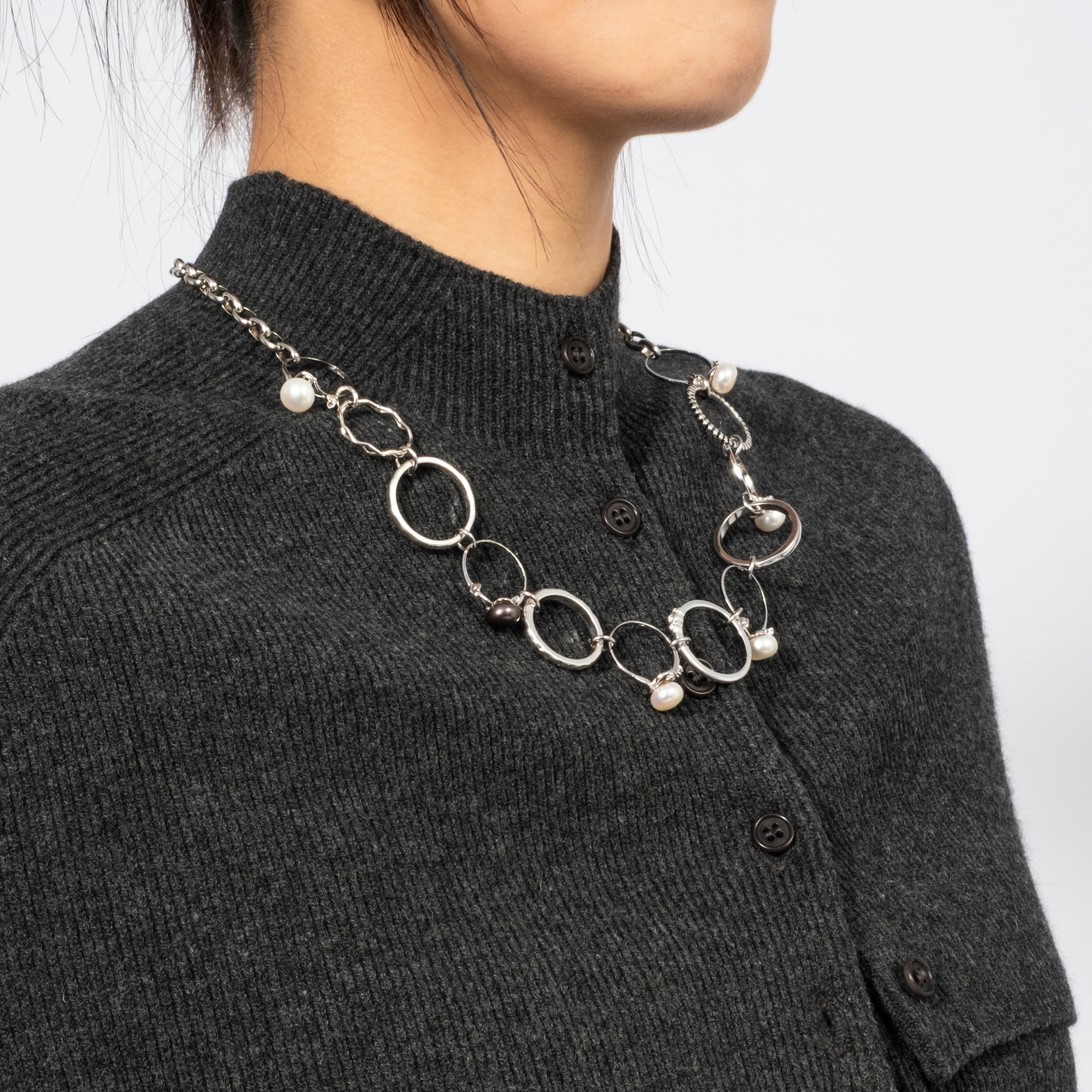[52HZ LAB] MIXED RECYCLE RINGS NECKLACE