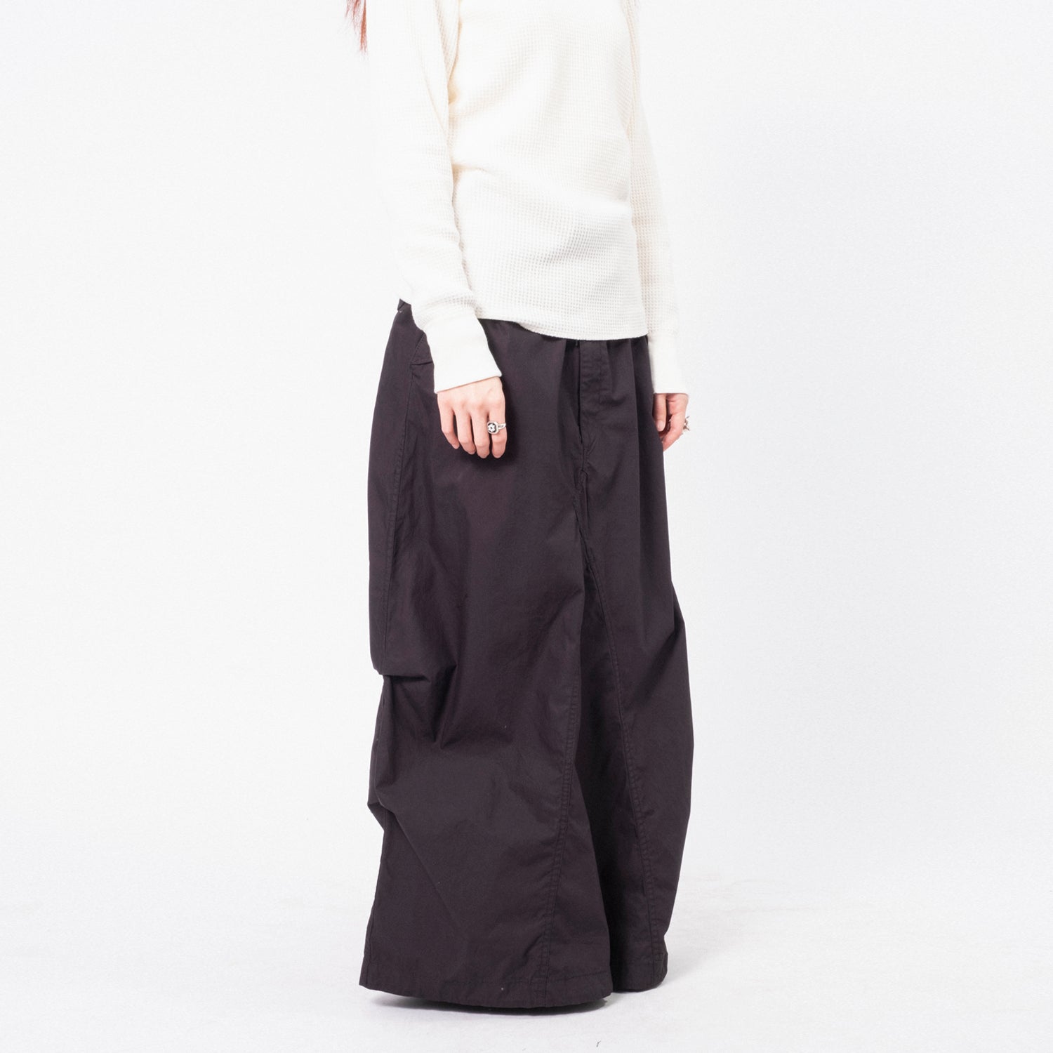 [BEAMS BOY] O.ARMY HIGH-WAIST PANTS ARRANGEMENT DRESS _ BLACK