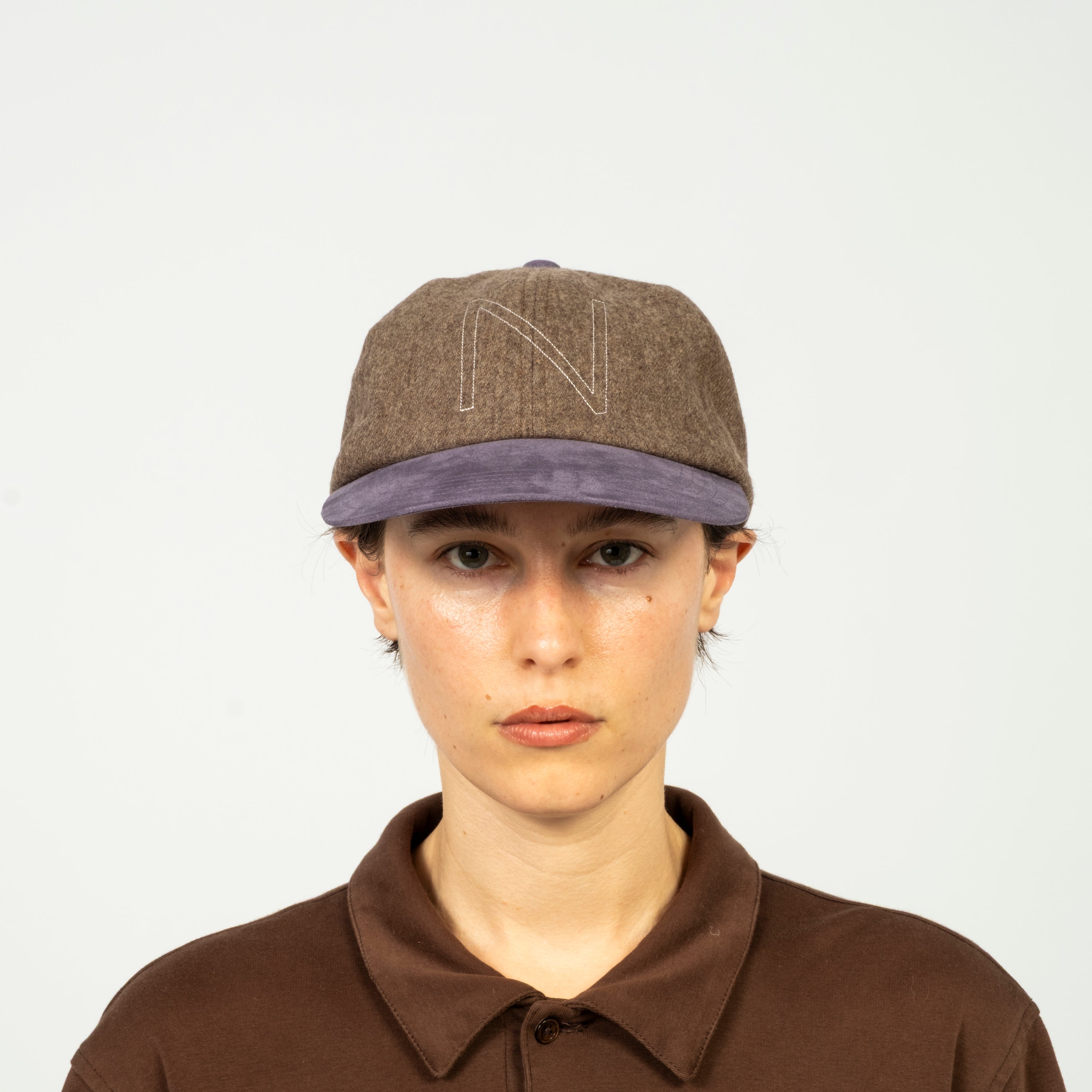 [NINE TAILOR] N-1500 BORAGE CAP _ MOCHA X PURPLE