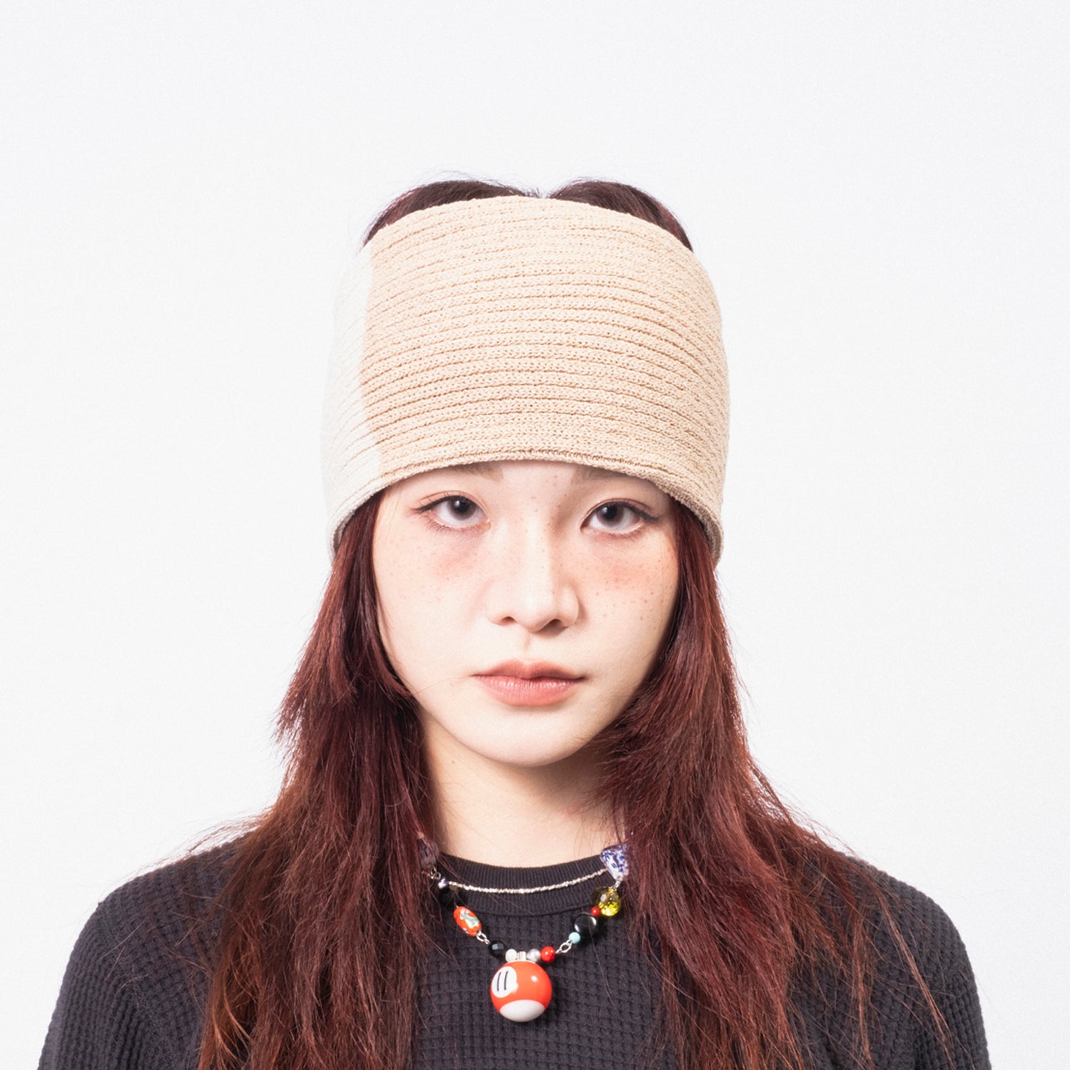 [DECHO] HEAD BAND _ BEIGE/IVORY