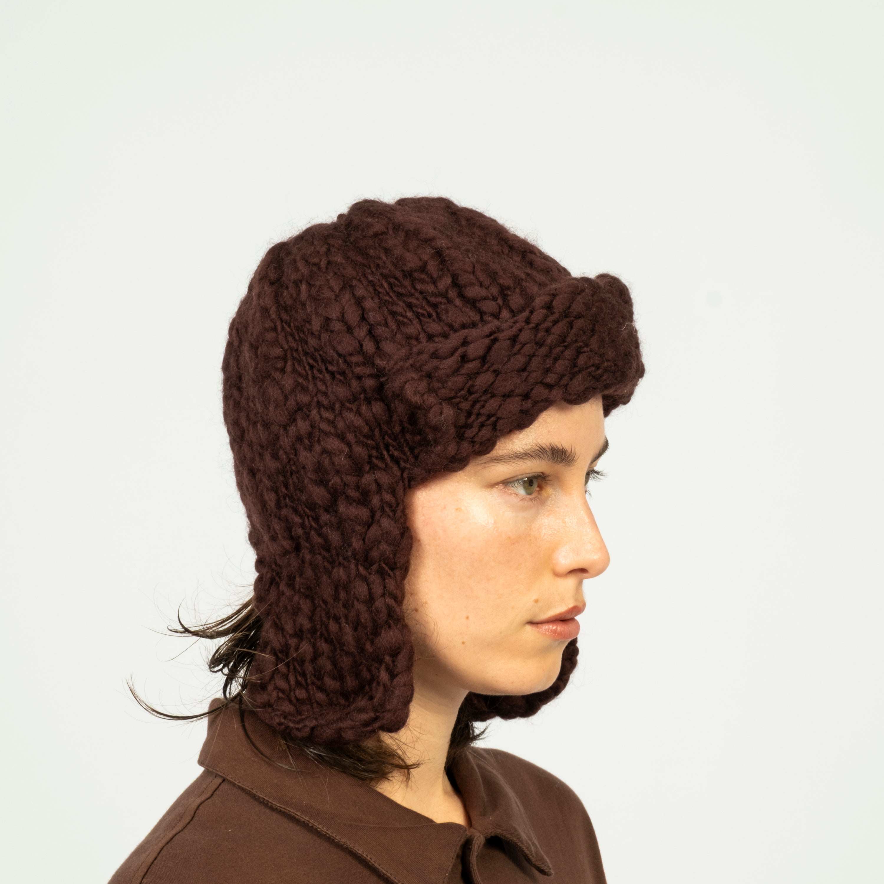 [NINE TAILOR] N-1551 COCKSCOMB FLAP CAP _ BROWN