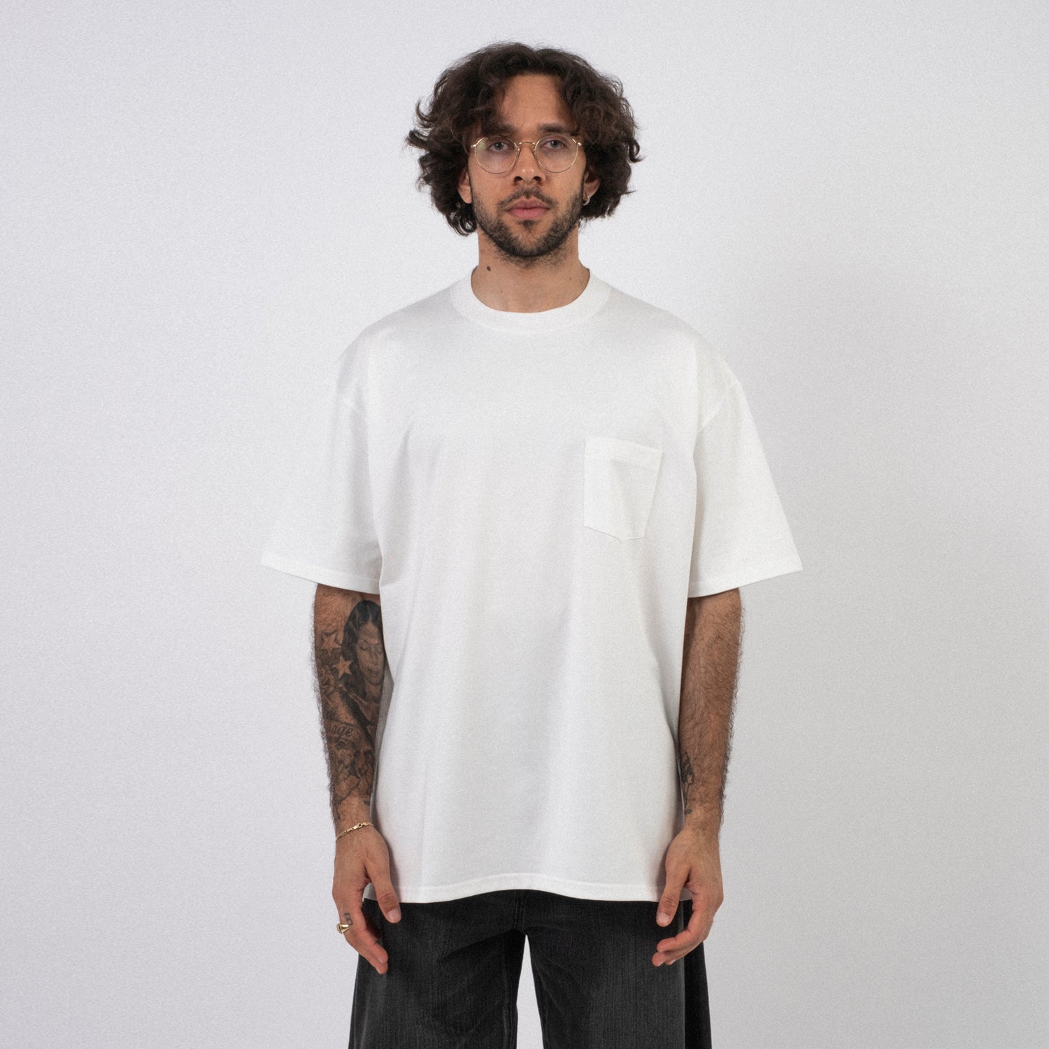 [SSSTEIN] ST1033 OVERSIZED POCKET TEE _ WHITE